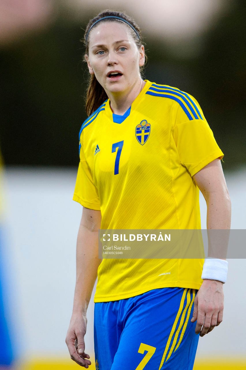 Sveriges Lisa Dahlkvist i matchen mellan Sverige och Danmark