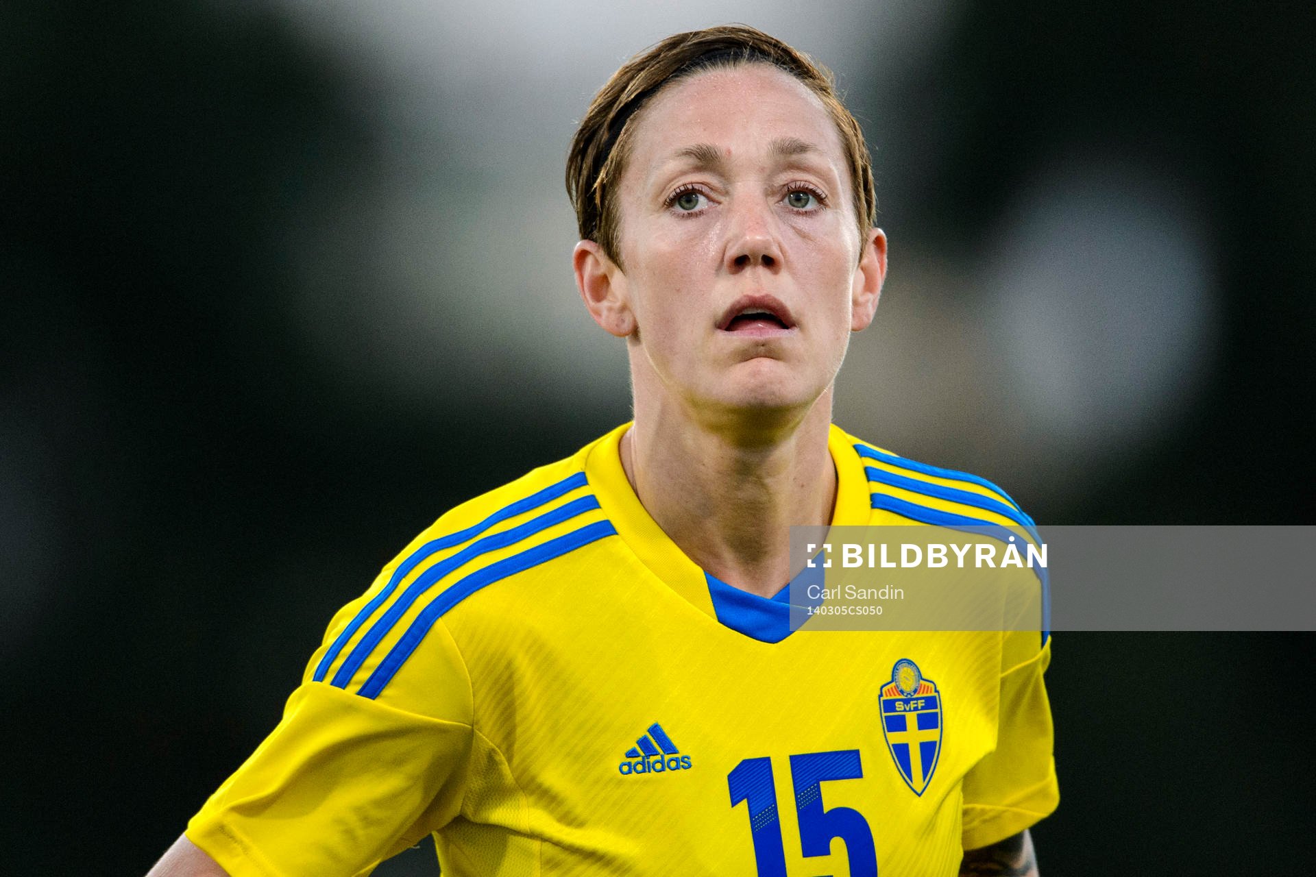 Sveriges Therese Sjögran i matchen mellan Sverige och