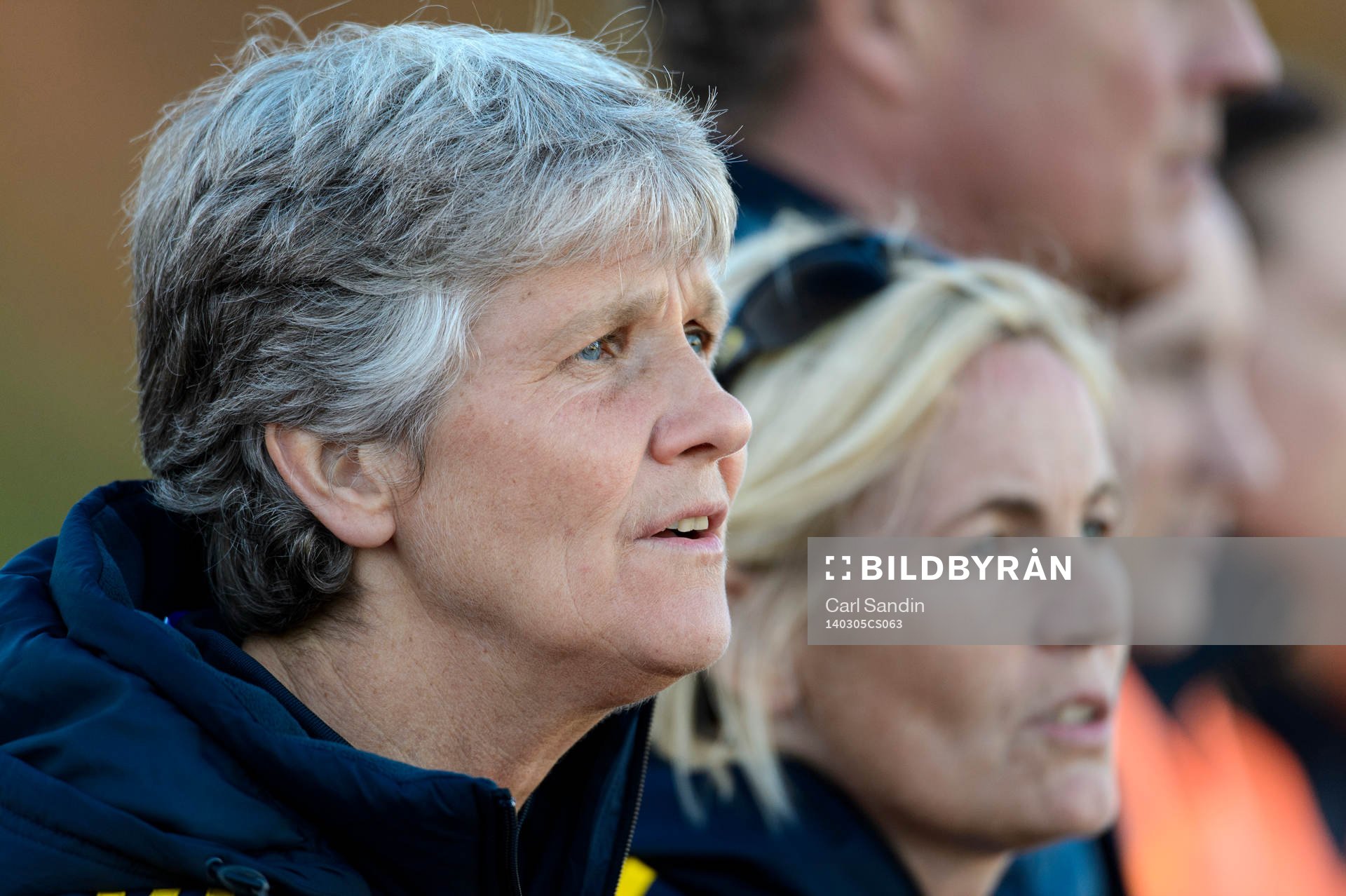 Sveriges förbundskapten Pia Sundhage innan matchen mellan