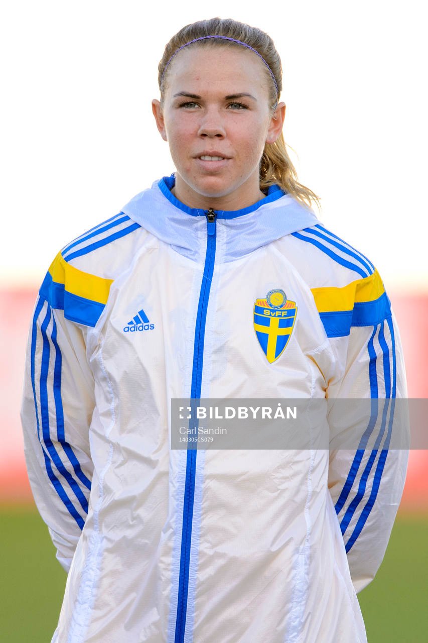 Sveriges Jessica Samuelsson innan matchen mellan Sverige