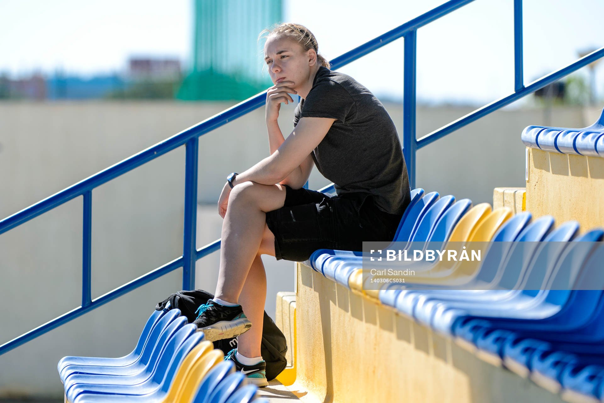 Brett Maron, målvakt Kristianstad, efter en träning under Algarve Cup den 6 mars 2014.