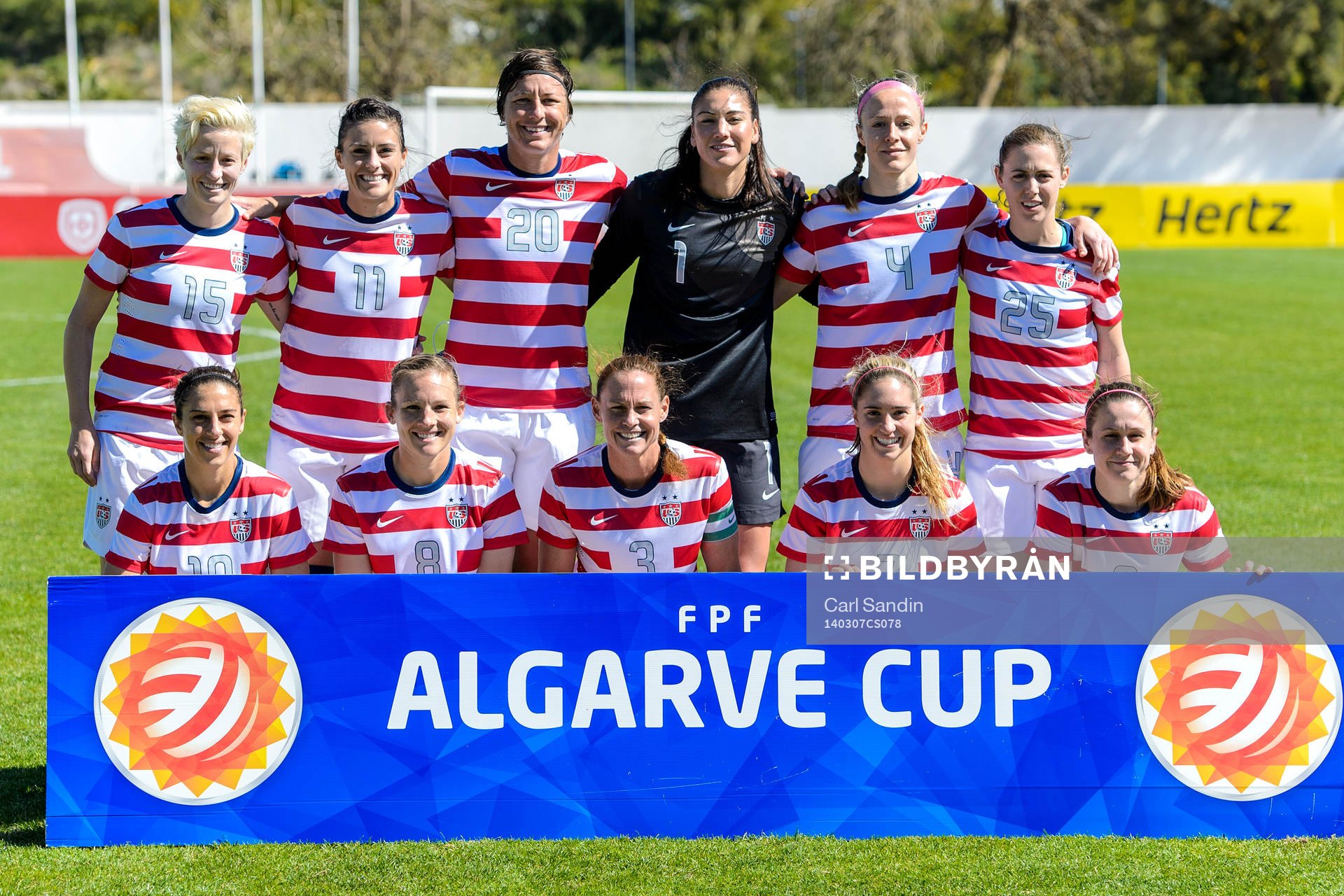 USAs startelva, Megan Rapinoe, Ali Krieger, målvakt Hope