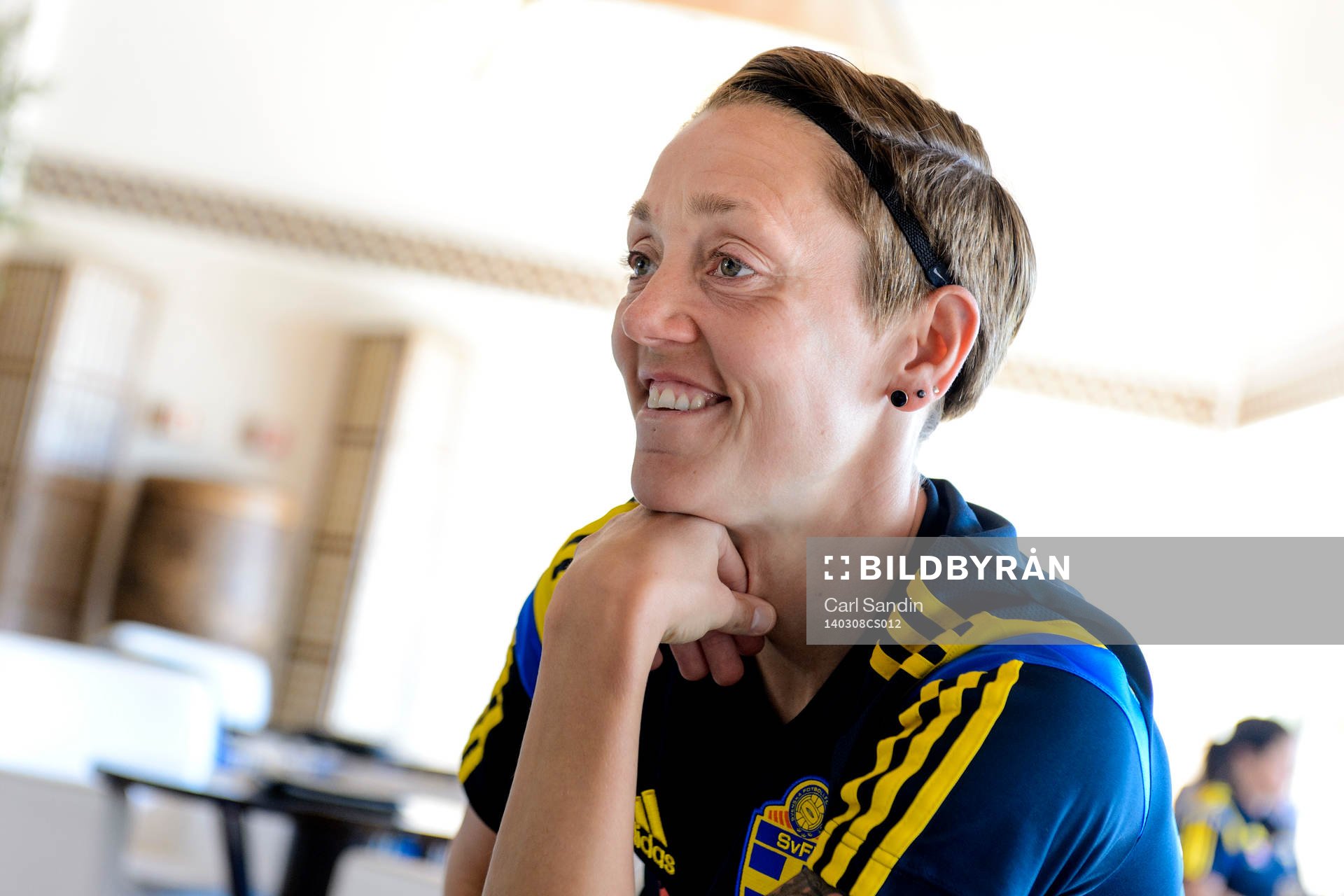 Sveriges Therese Sjögran på en pressträff