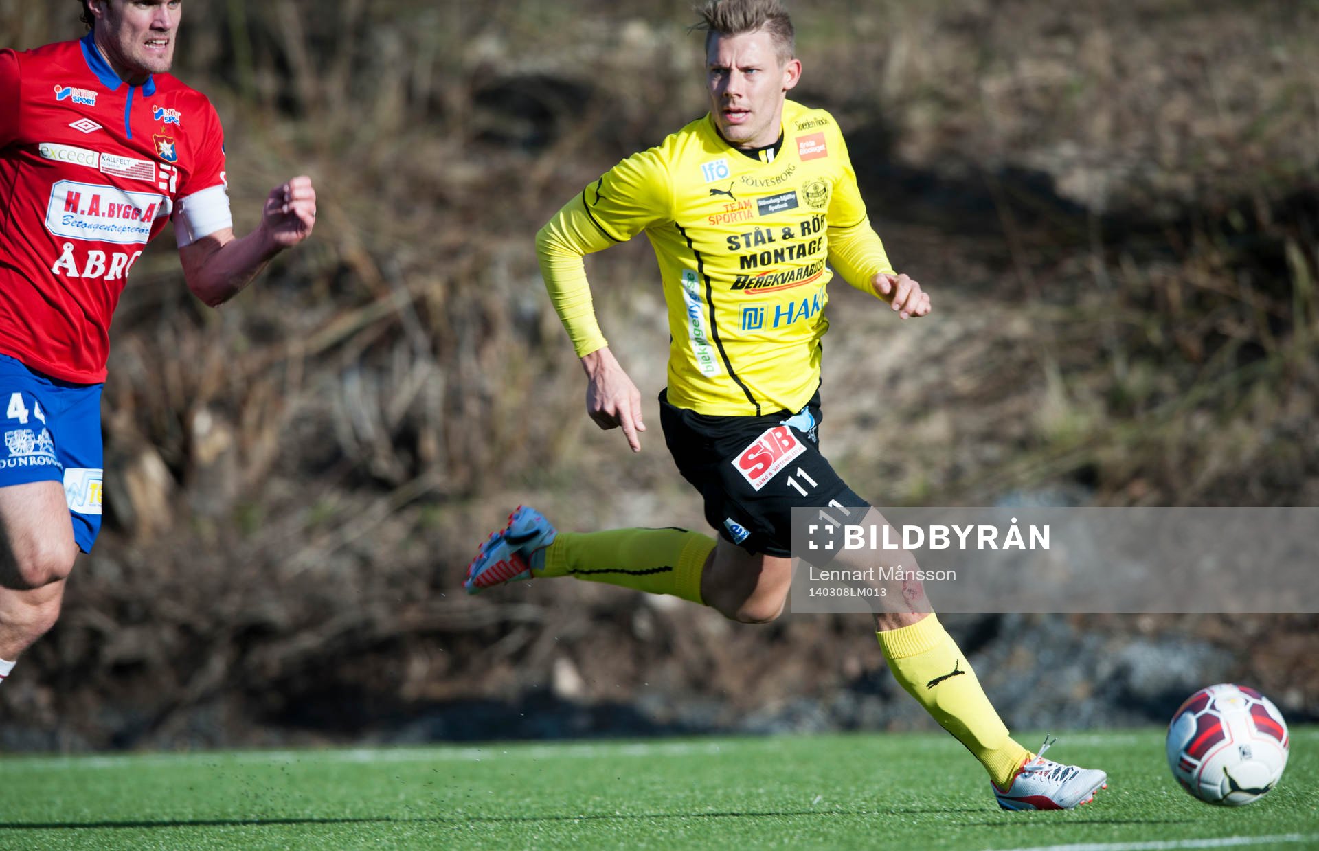 Mjällbys nye Patrik Ingelsten  i matchen i Svenska Cupen