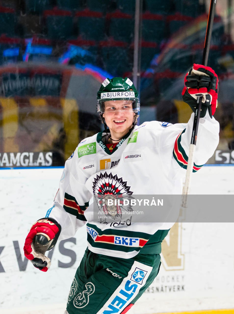 Frölundas Max Görtz ser glad ut