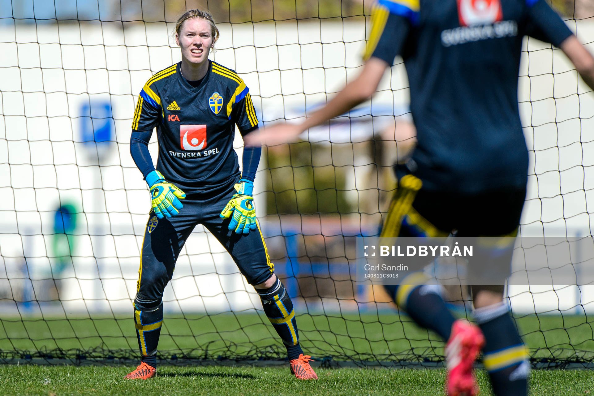 Sveriges målvakt Hedvig Lindahl på en träning