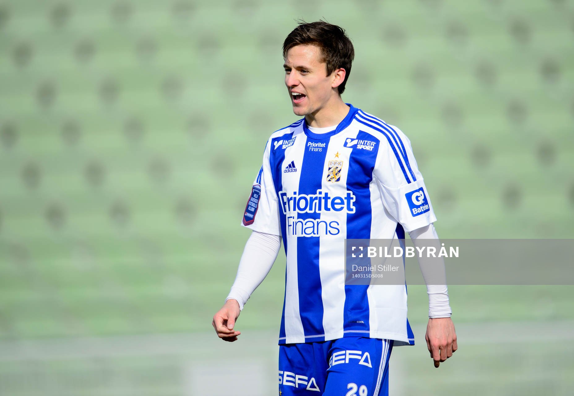 IFK Göteborgs Lasse Vibe jublar efter att ha gjort 3-2 under fotbollsmatchen i Svenska Cupen mellan IFK Göteborg och Sundsvall den 15 mars 2014 i Göteborg.