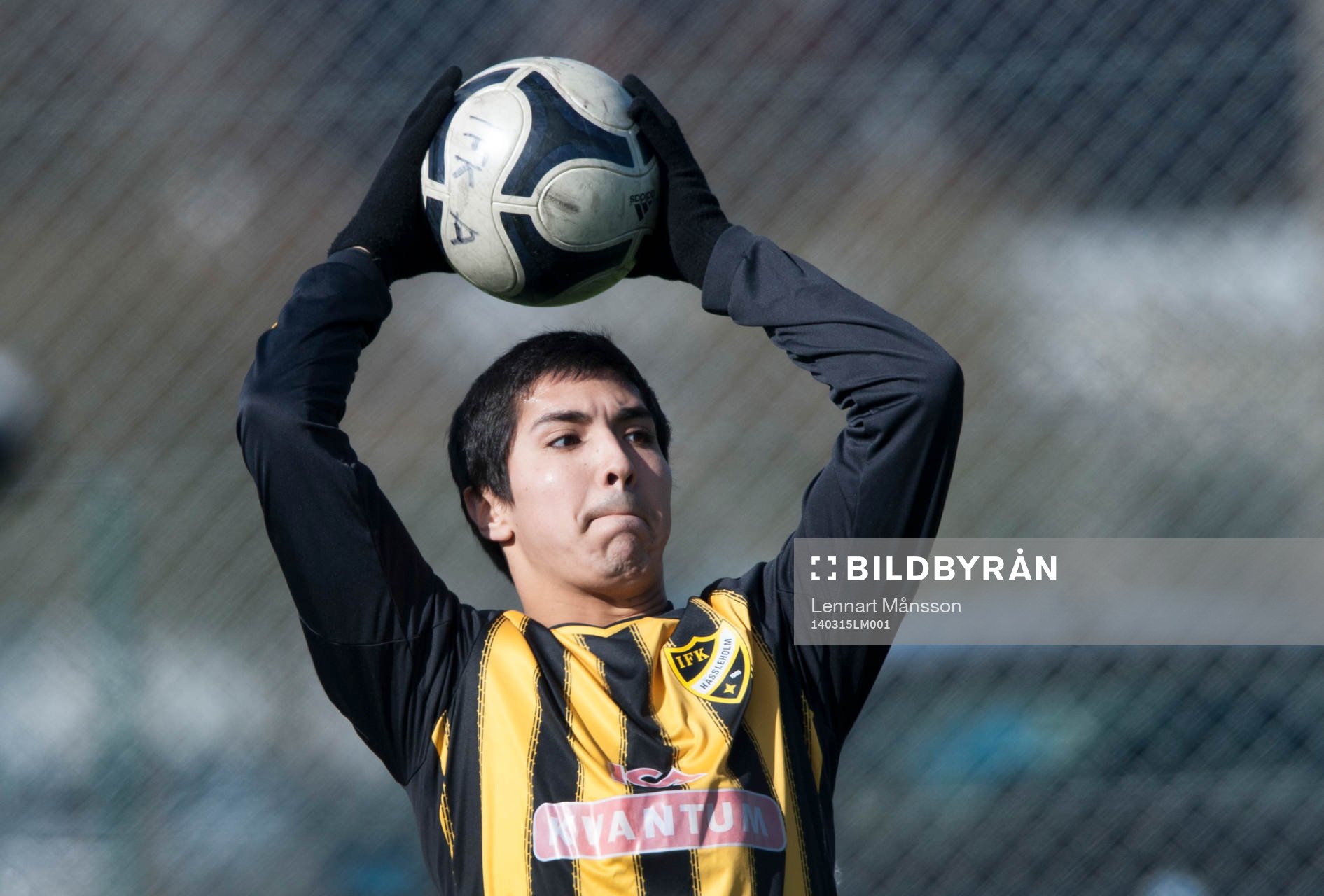 Hässleholms Diego Delgado i träningsmatchen i fotboll