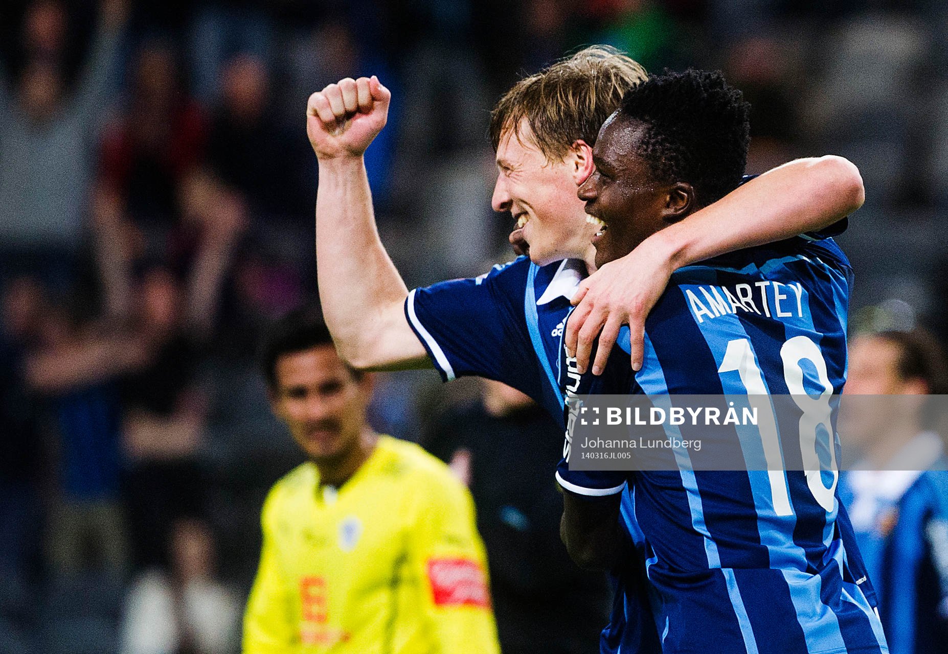 Djurgårdens Emil Bergström jublar