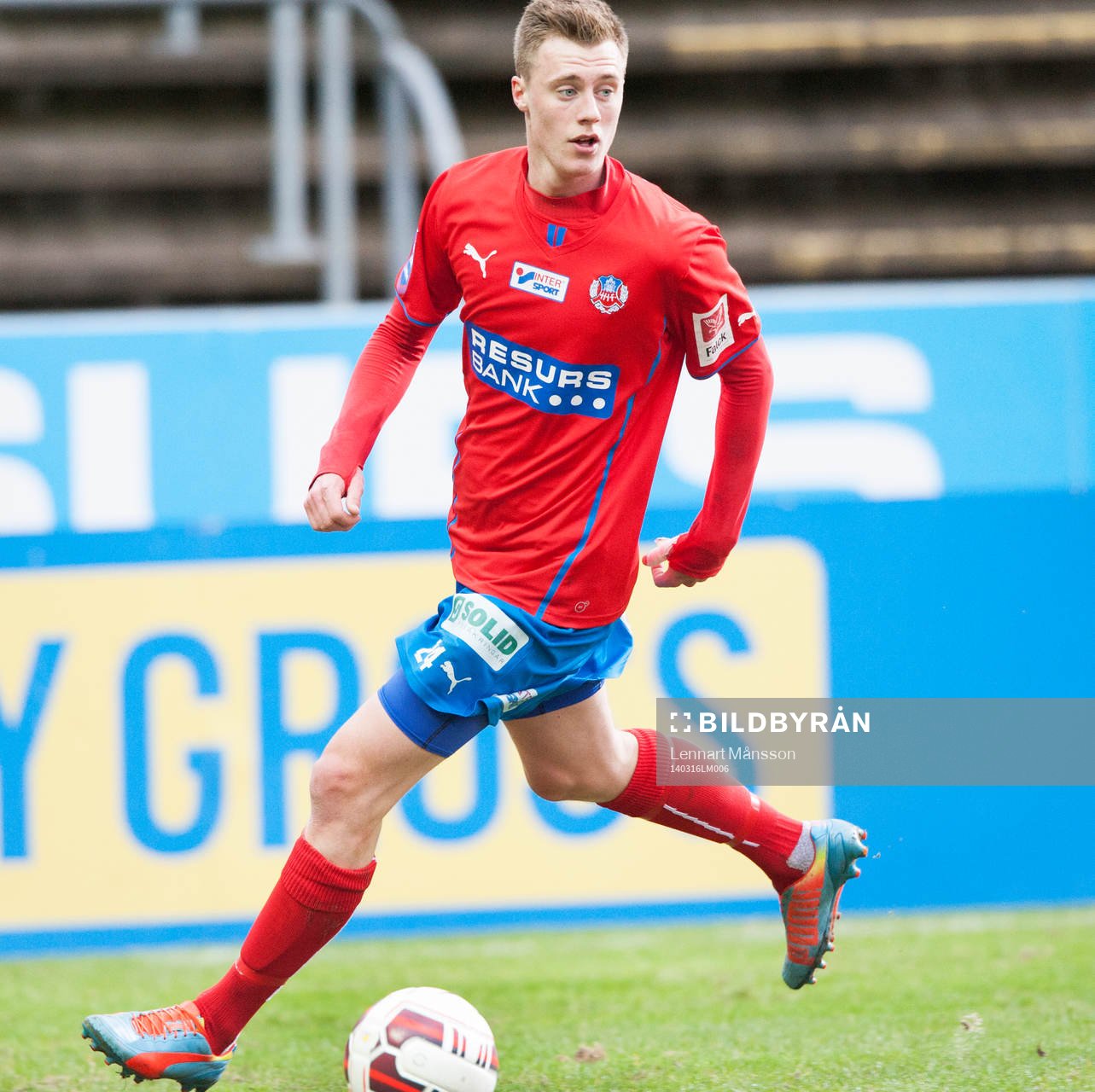 Helsingborgs Anton Kinnander i matchen i Svenska Cupen
