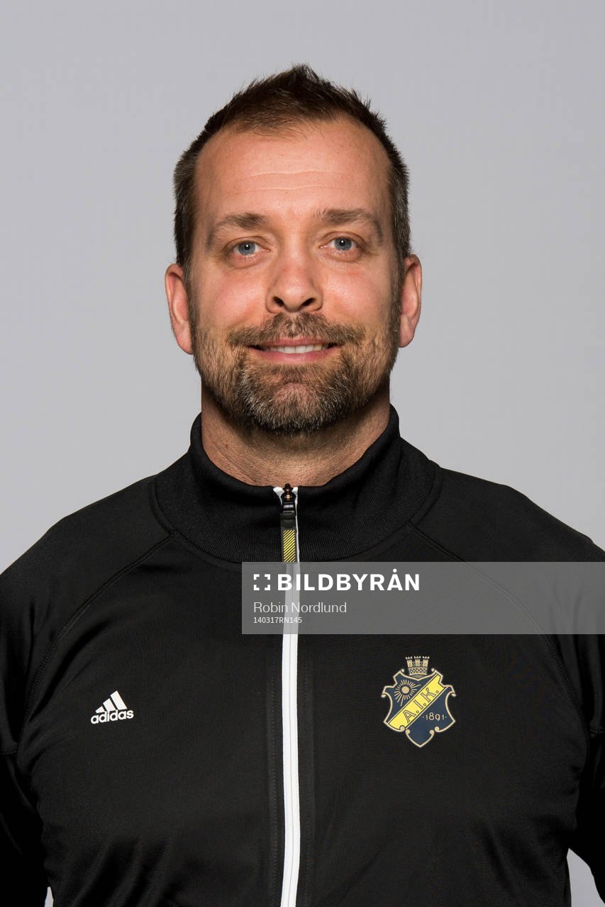 Per Eriksson, målvaktstränare, AIK, poserar för ett porträtt  den 17 mars 2014 i Solna.