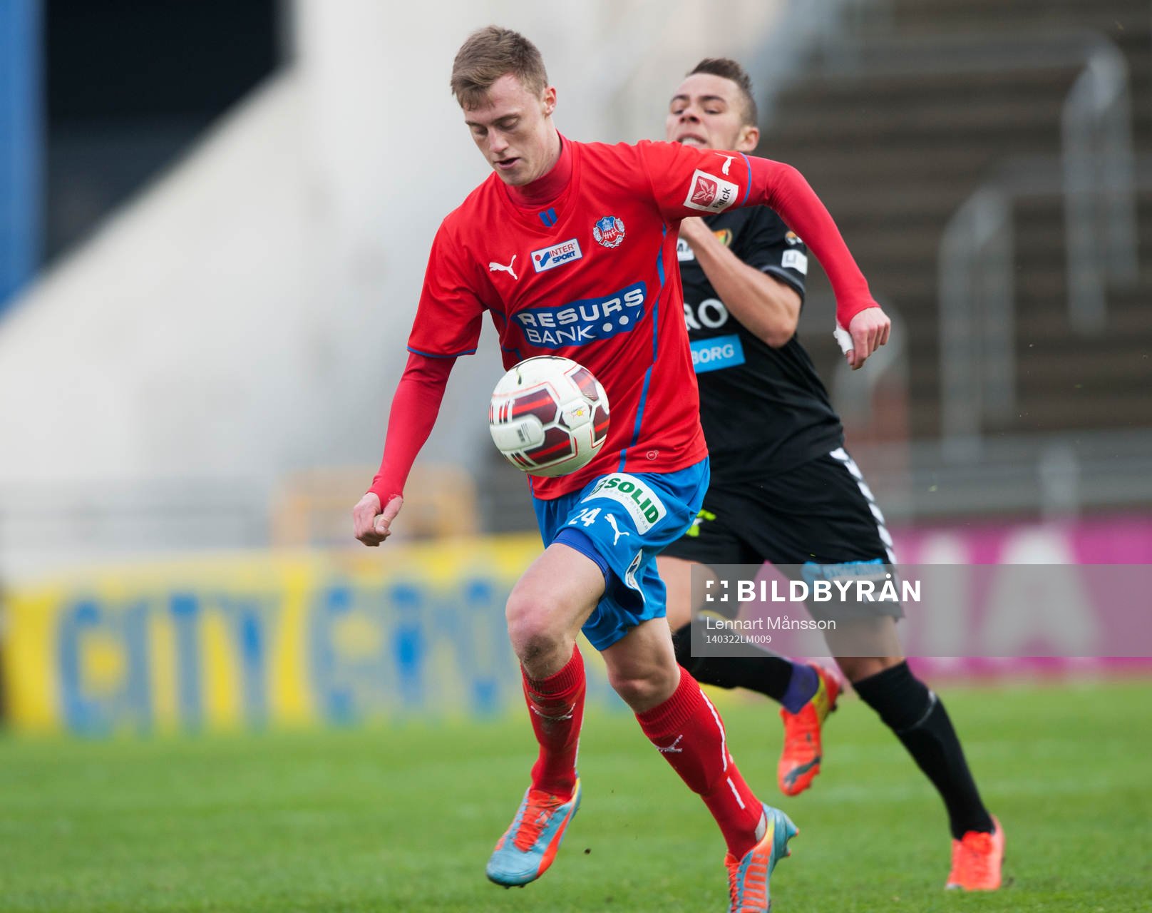 Helsingborgs Anton Kinnander  i matchen i Svenska Cupen
