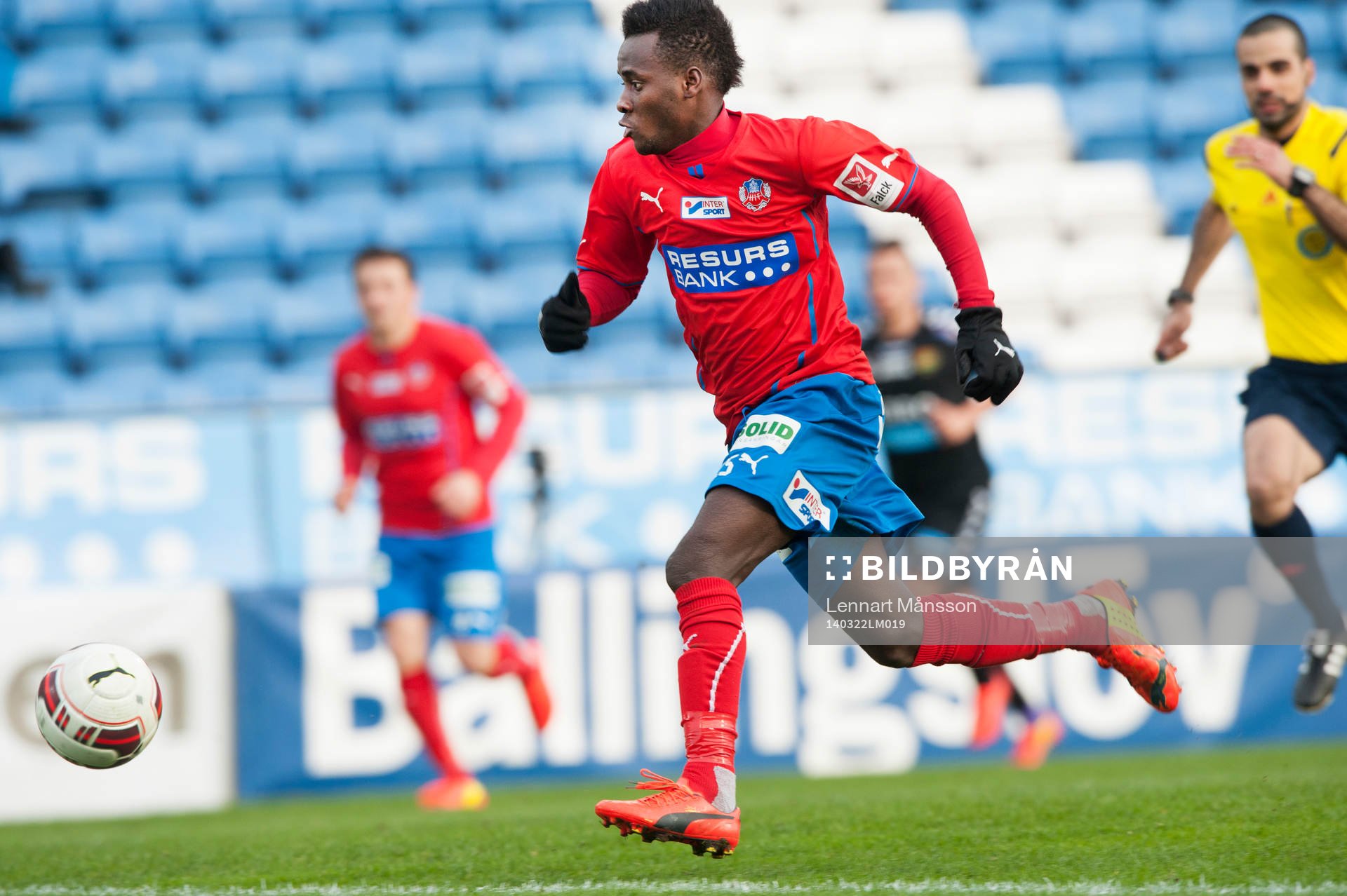 Helsingborgs David Accam  i matchen i Svenska Cupen mellan
