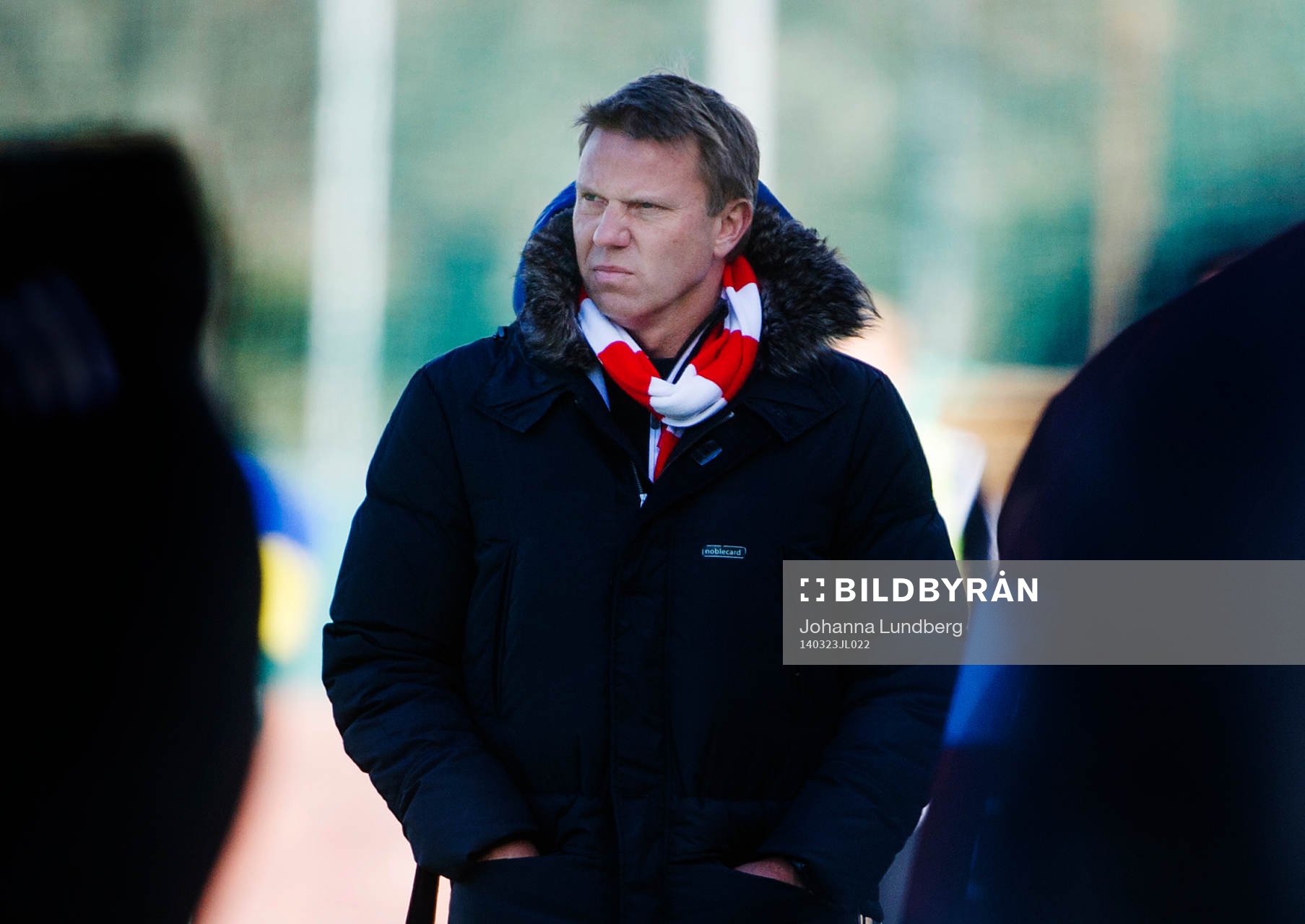 Kalmars tränare Hans Eklund under en träningsmatch i fotboll mellan AIK och Kalmar den 23 mars 2014 i Stockholm.