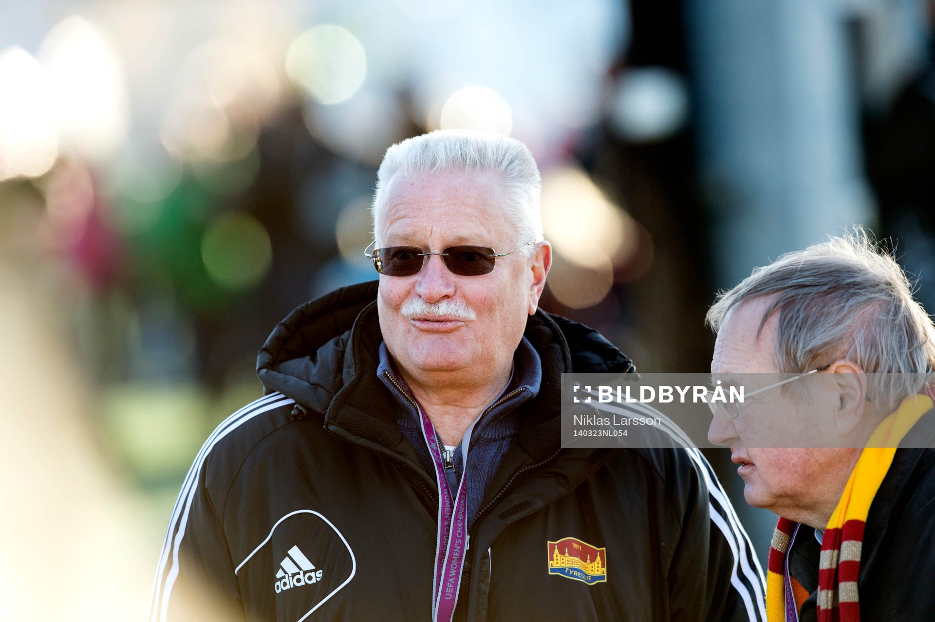 Tyresös ordförande Hans Lindberg under kvartsfinalen av damernas champions league mellan Tyresö och Neulengbach 23 mars 2014 i Stockholm .