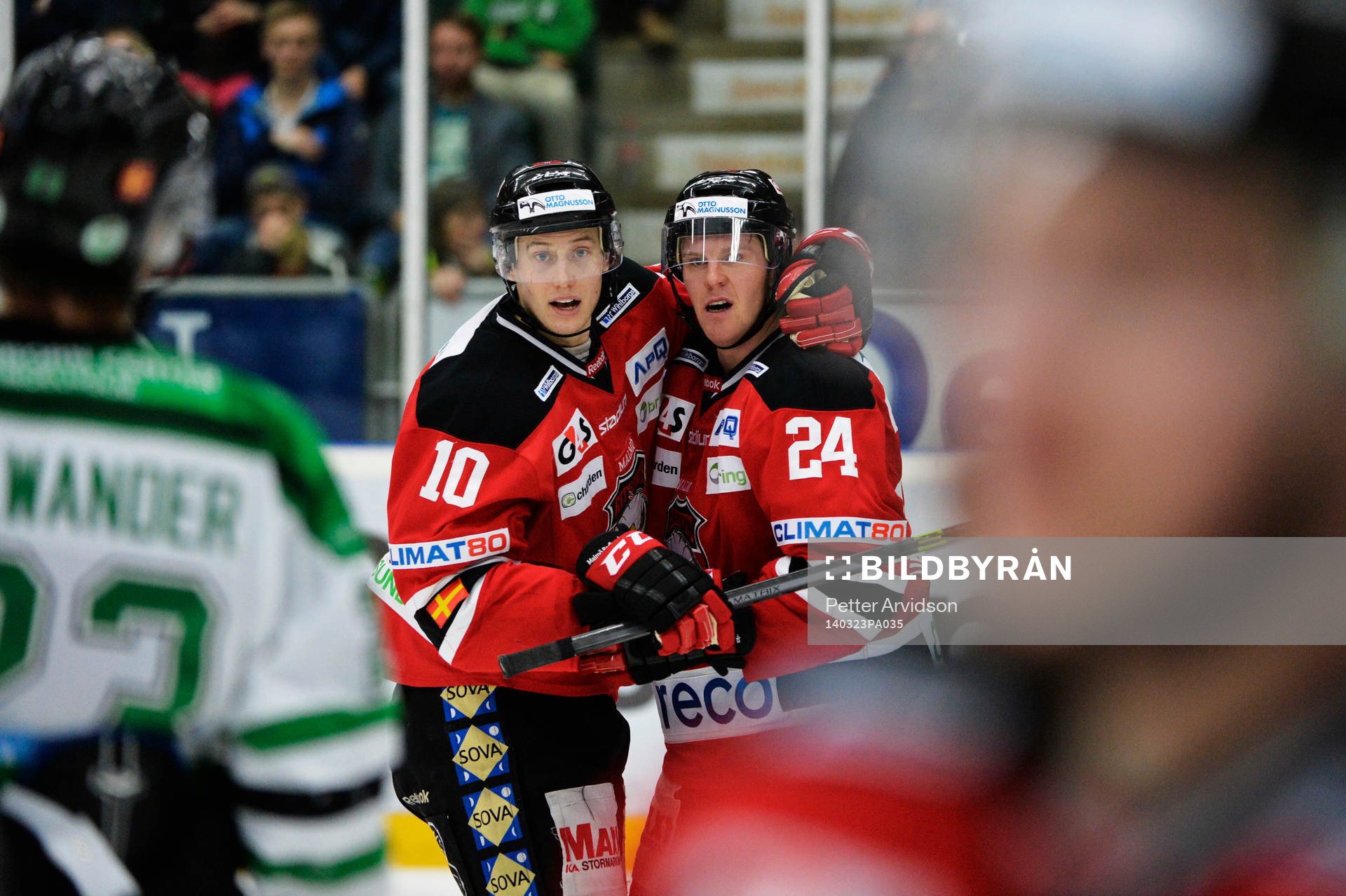 Malmös Robin Alvarez och Malmös Marcus Olsson jublar