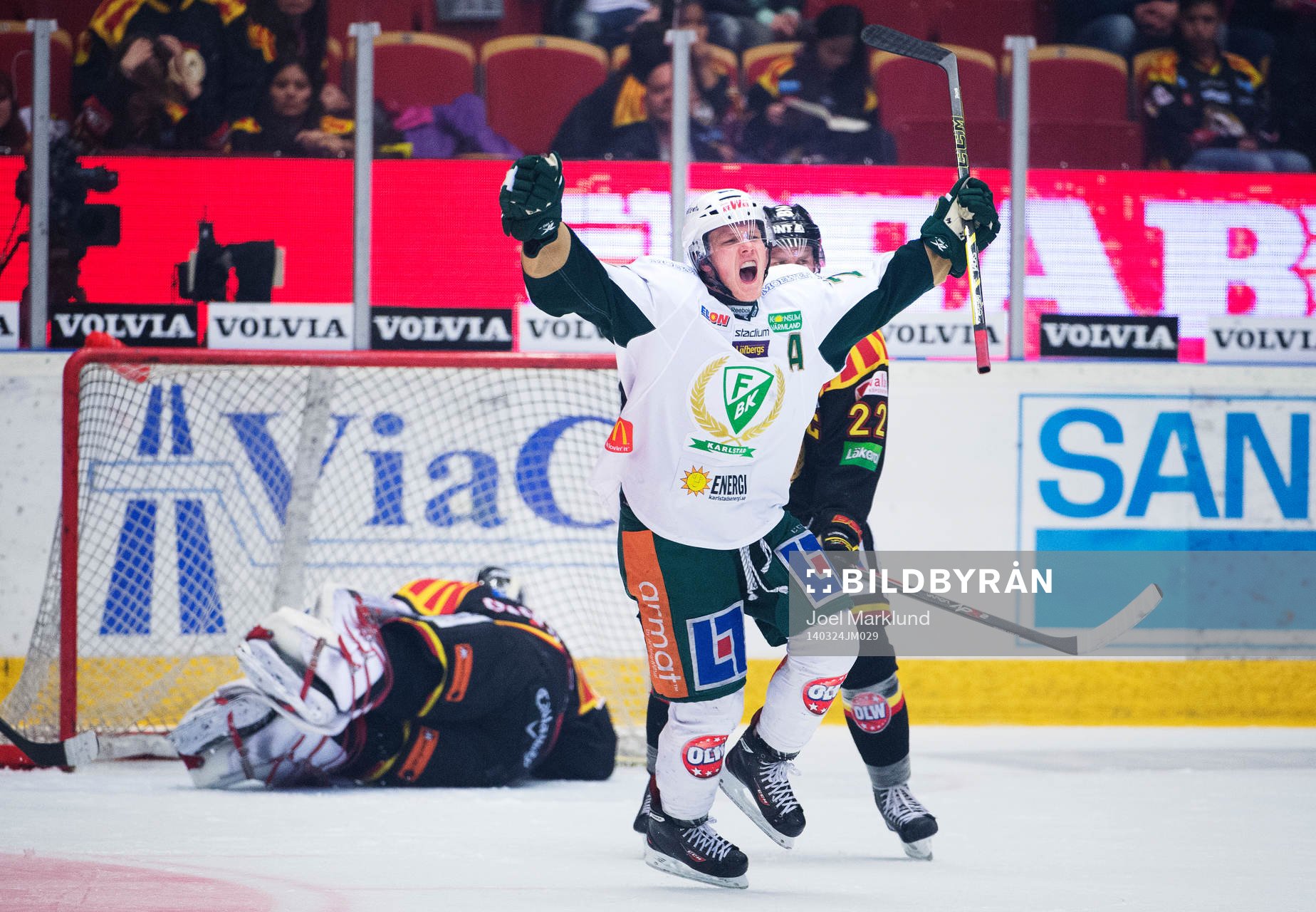 Färjestads Patrik Lundh jublar