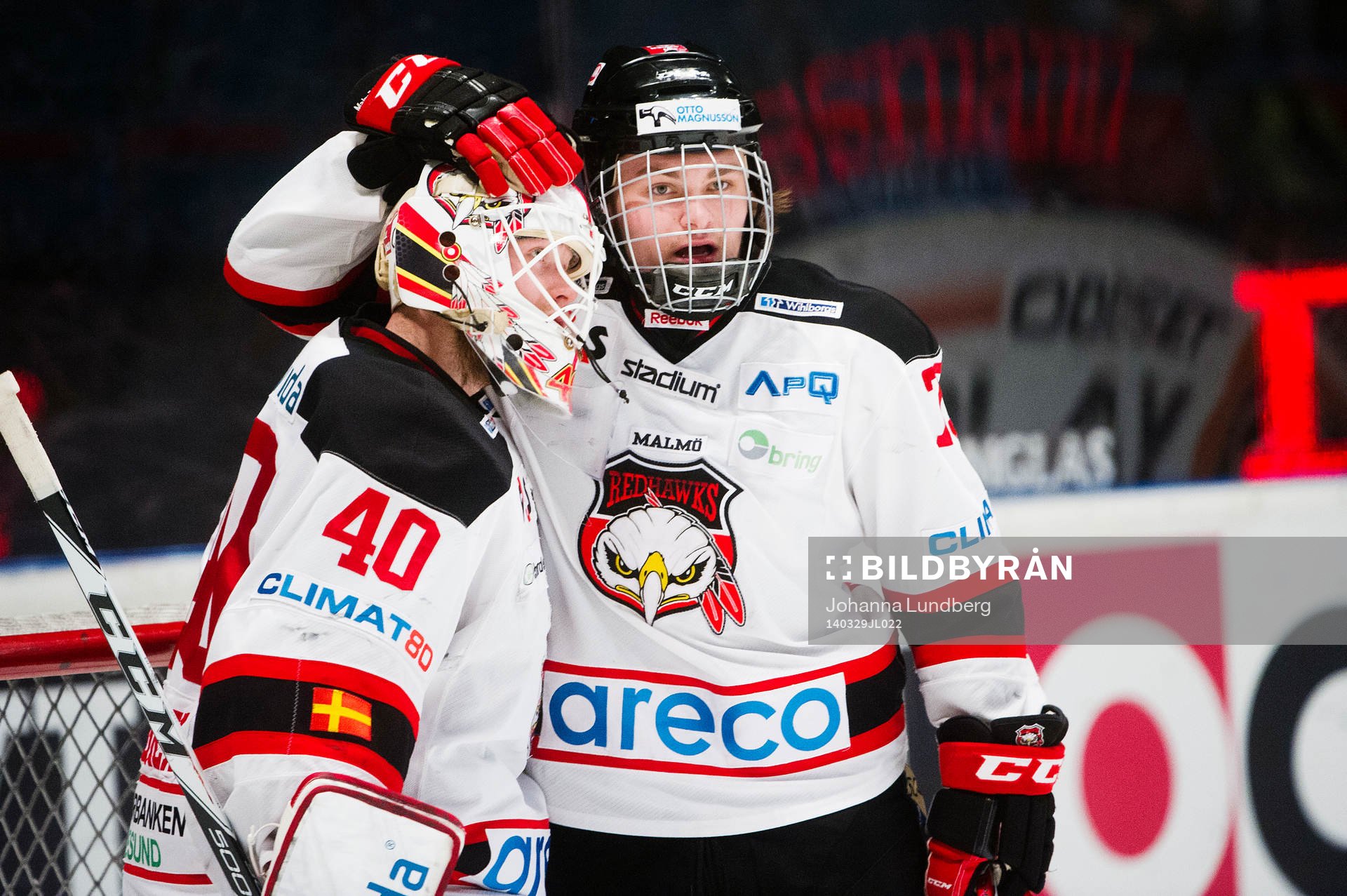Malmö Redhawks målvakt Pontus Sjögren  och Rasmus