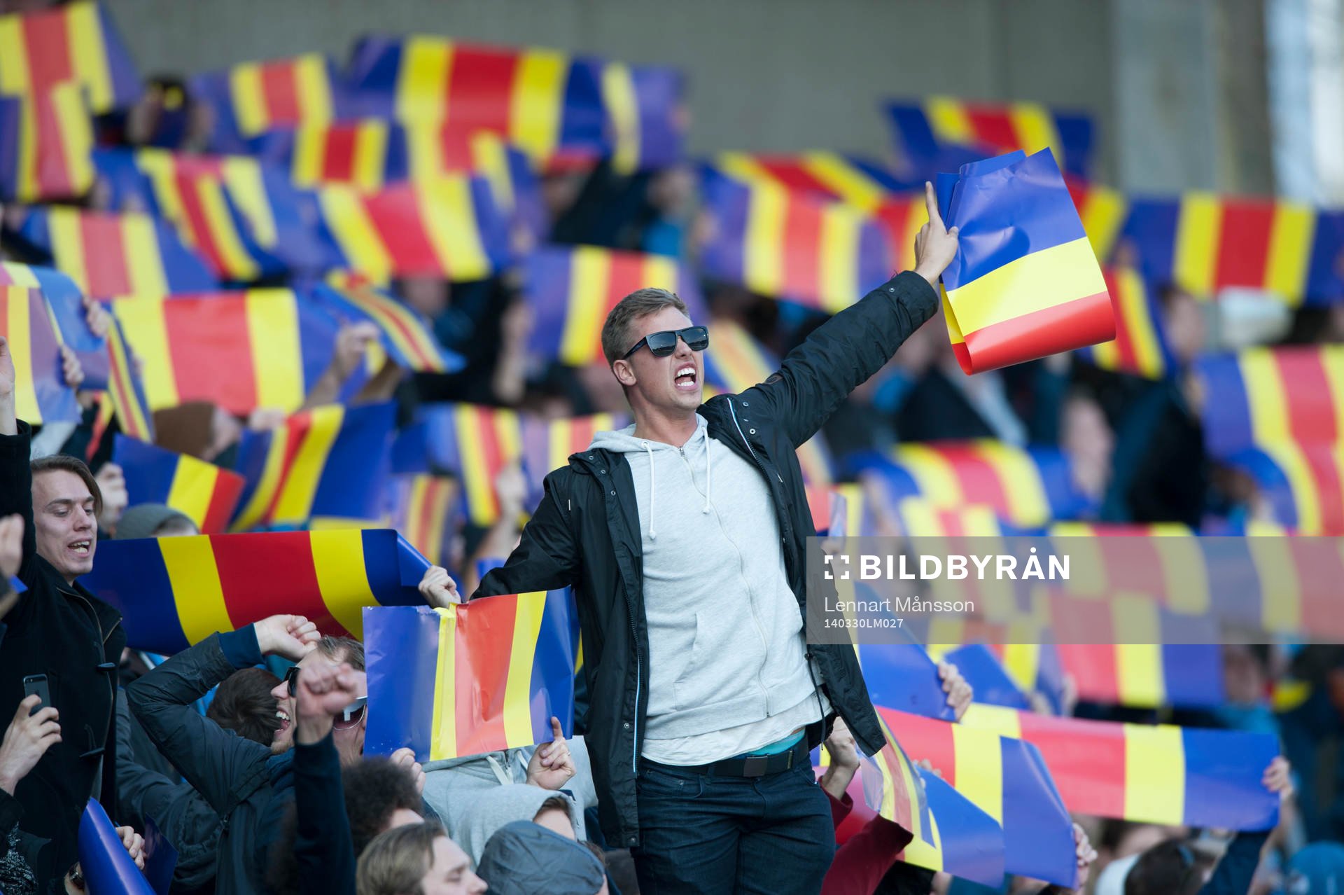 En Djurgården-supporter på Olympia i matchen i