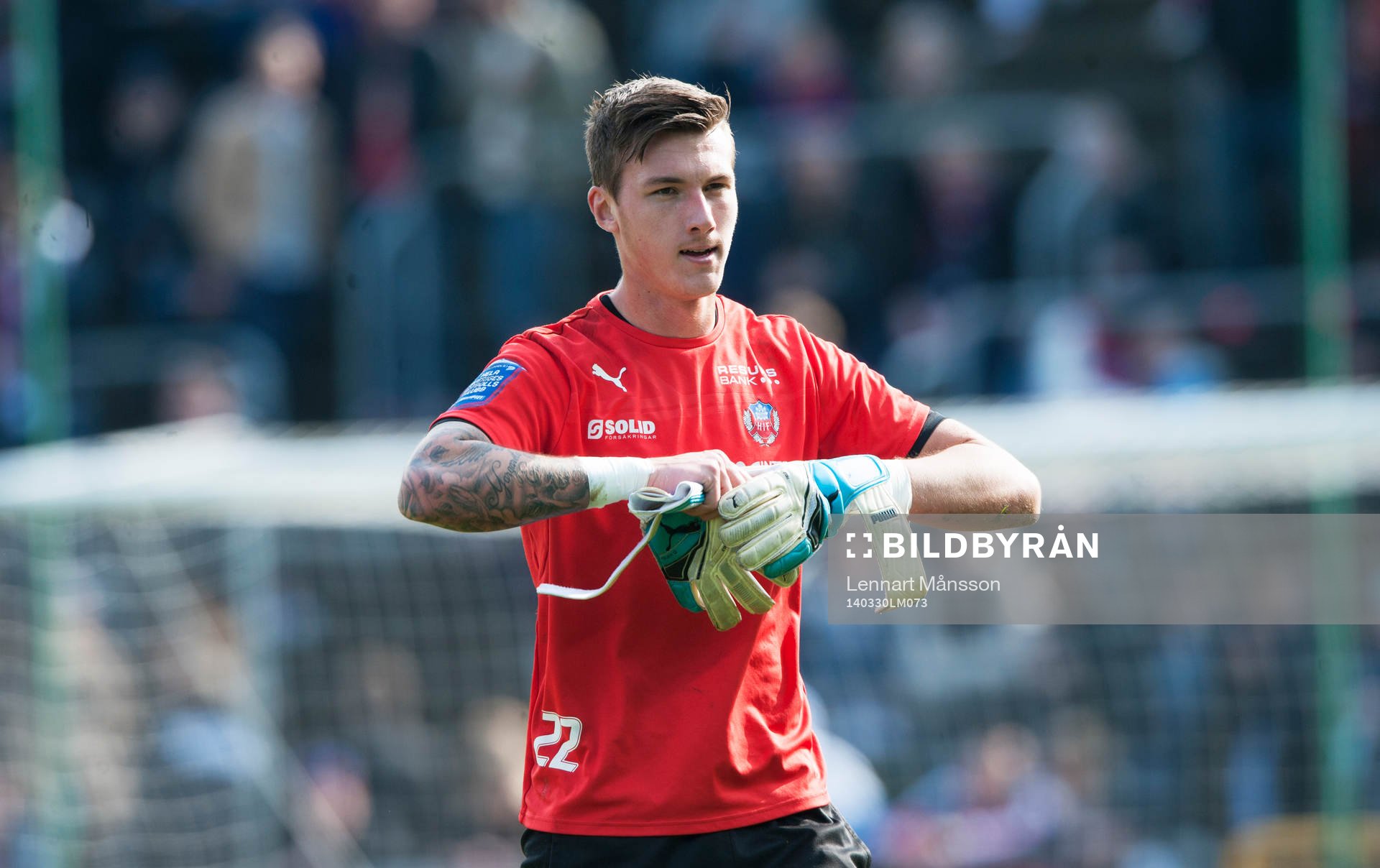 Helsingborgs målvakt Andreas Linde i matchen i allsvenskan