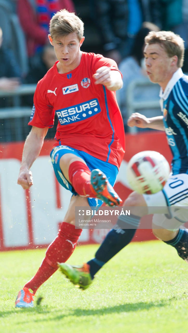 Helsingborgs Emil Krafth i matchen i allsvenskan i fotboll