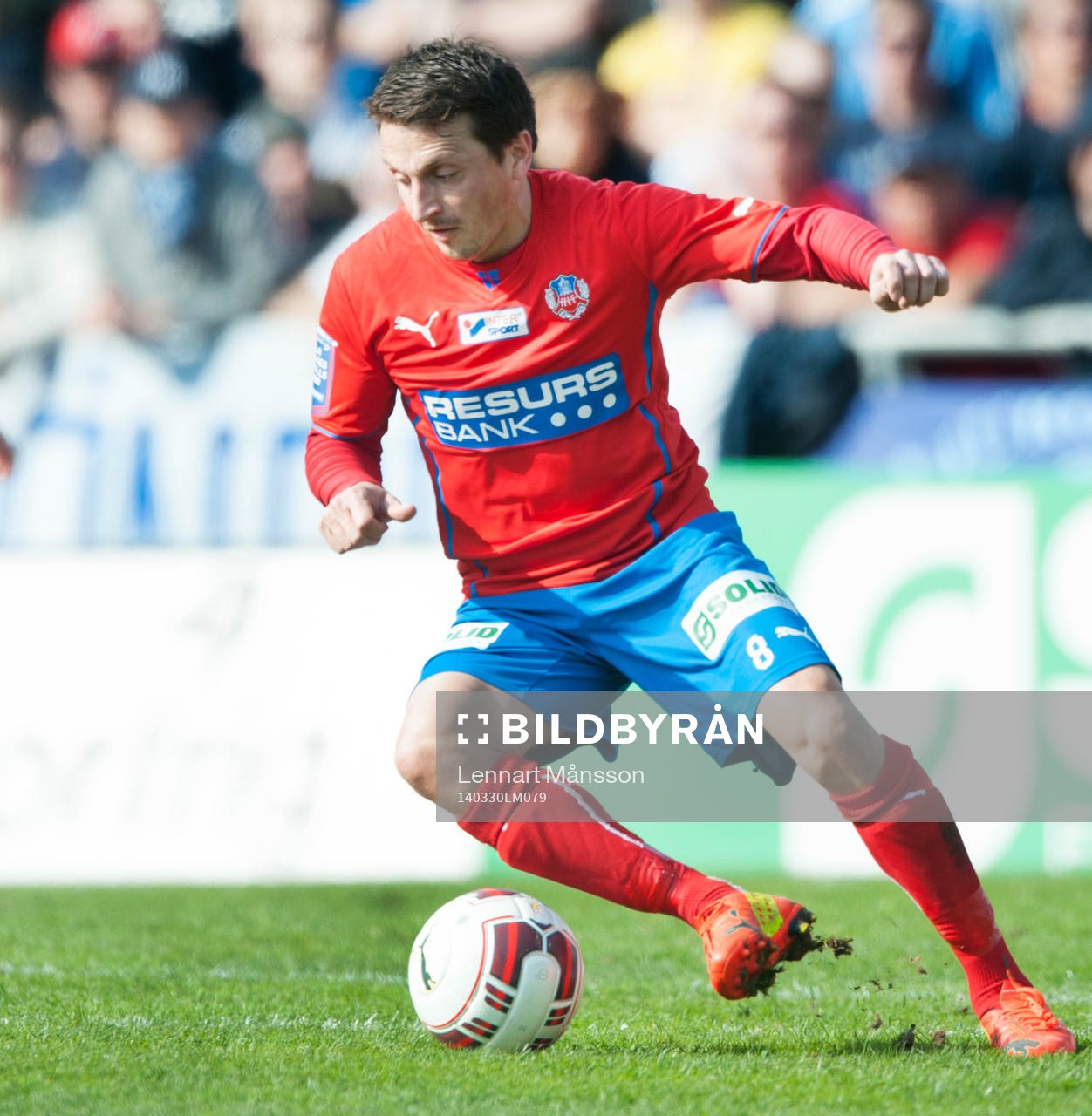 Helsingborgs Ardian Gashi i matchen i allsvenskan i fotboll
