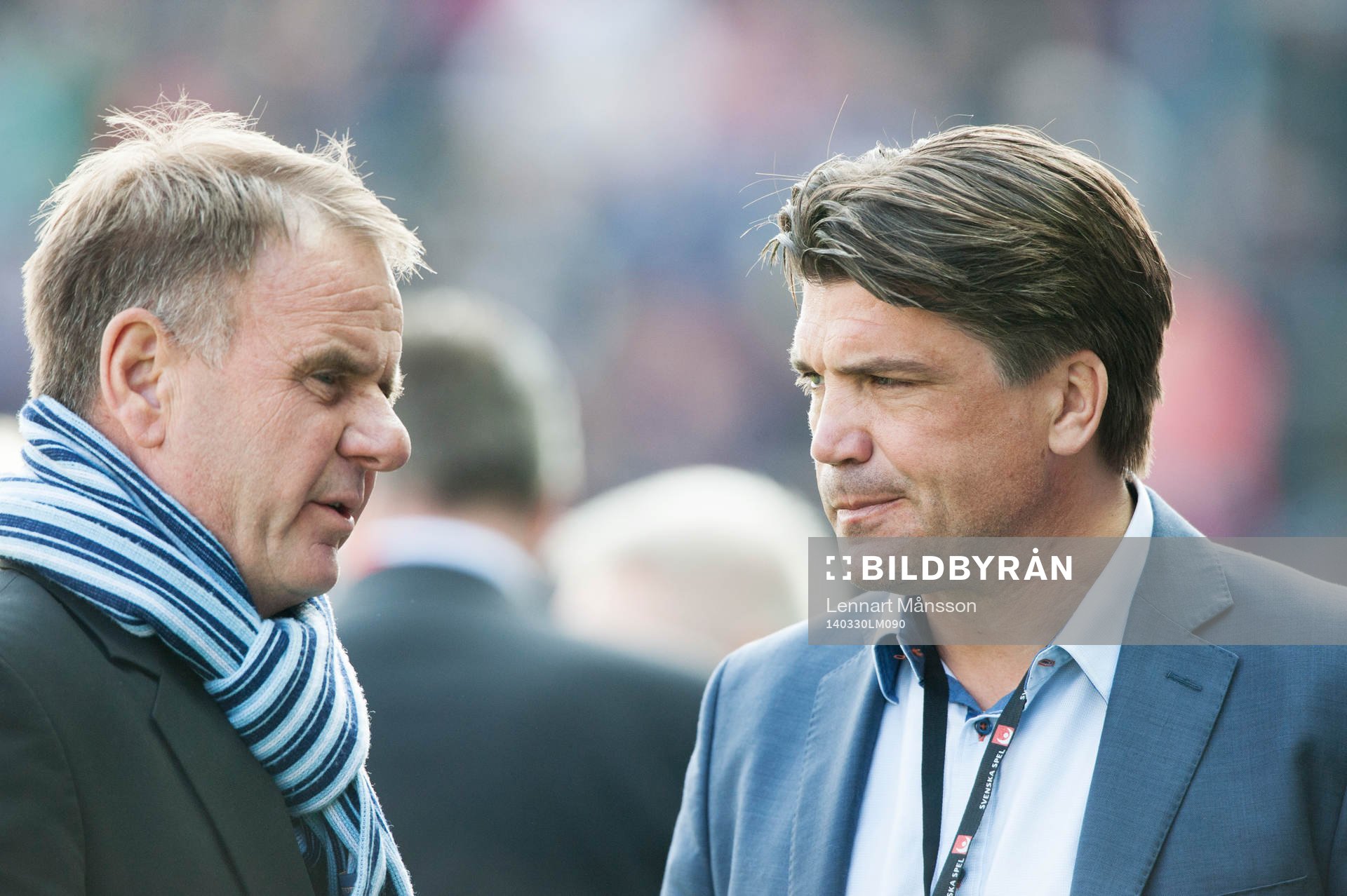 Djurgårdens Per Kotschack och Bosse Andersson i matchen i