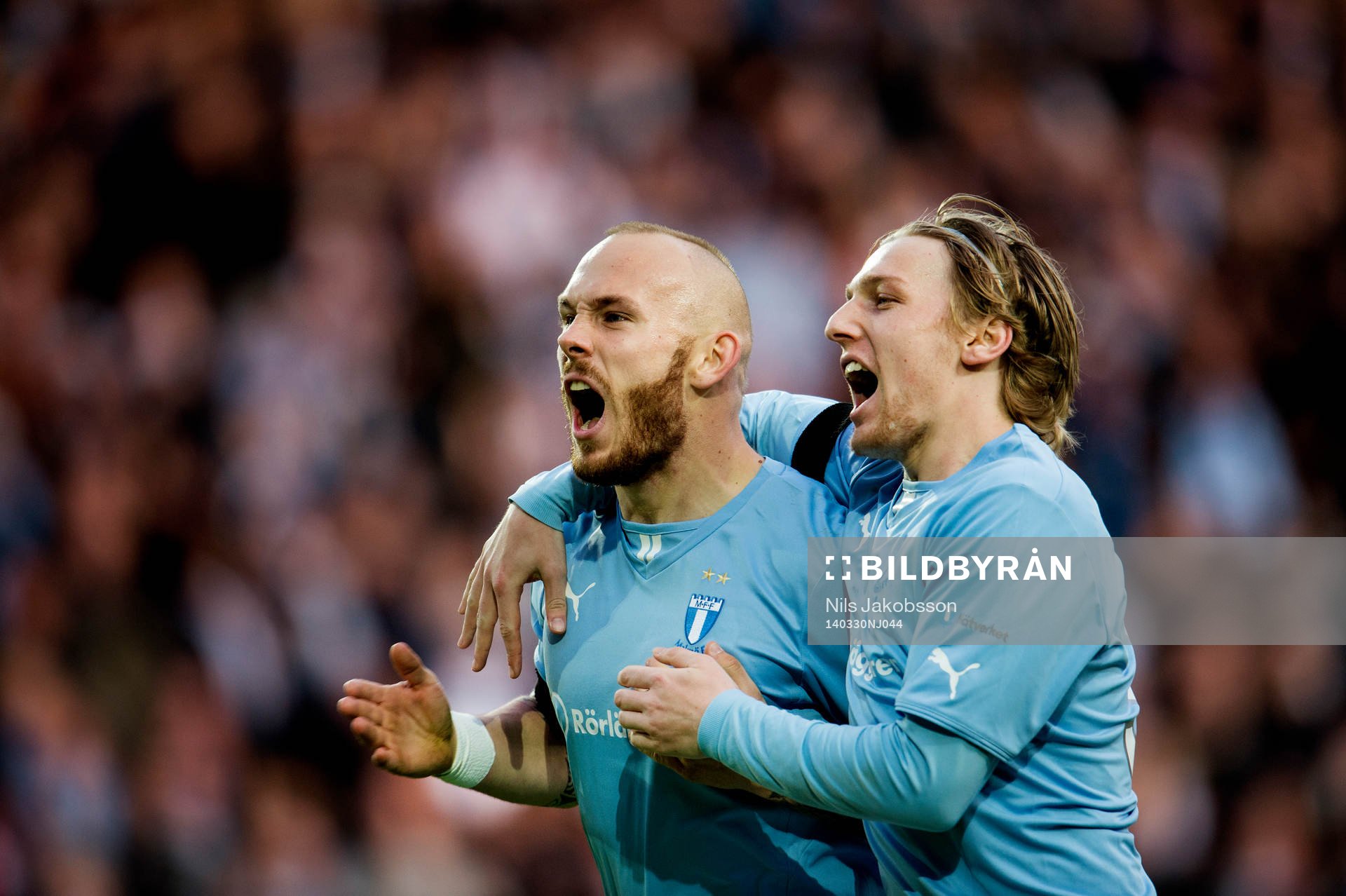 Malmö FFs Magnus Eriksson och Emil Forsberg jublar