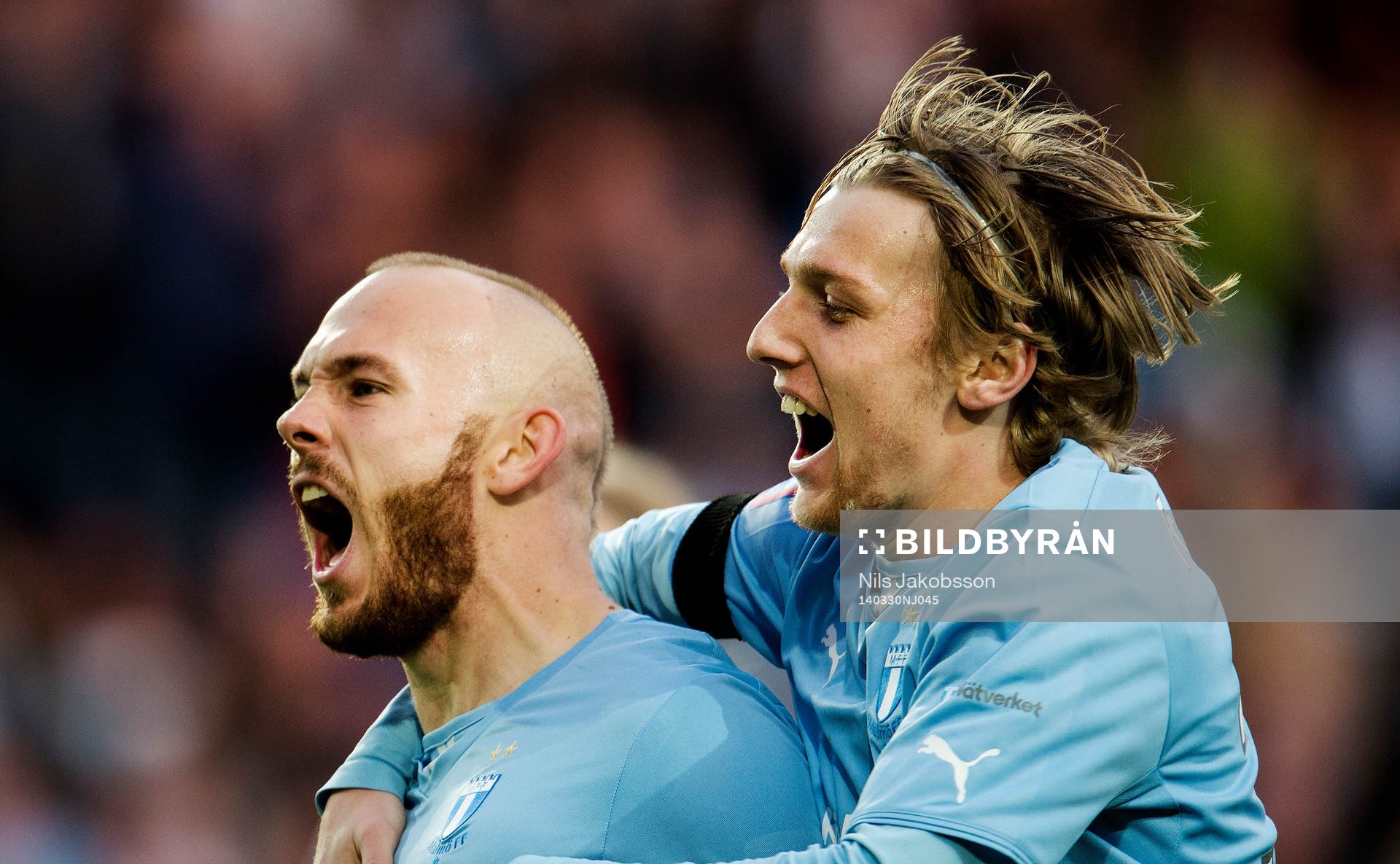 Malmö FFs Magnus Eriksson och Emil Forsberg jublar