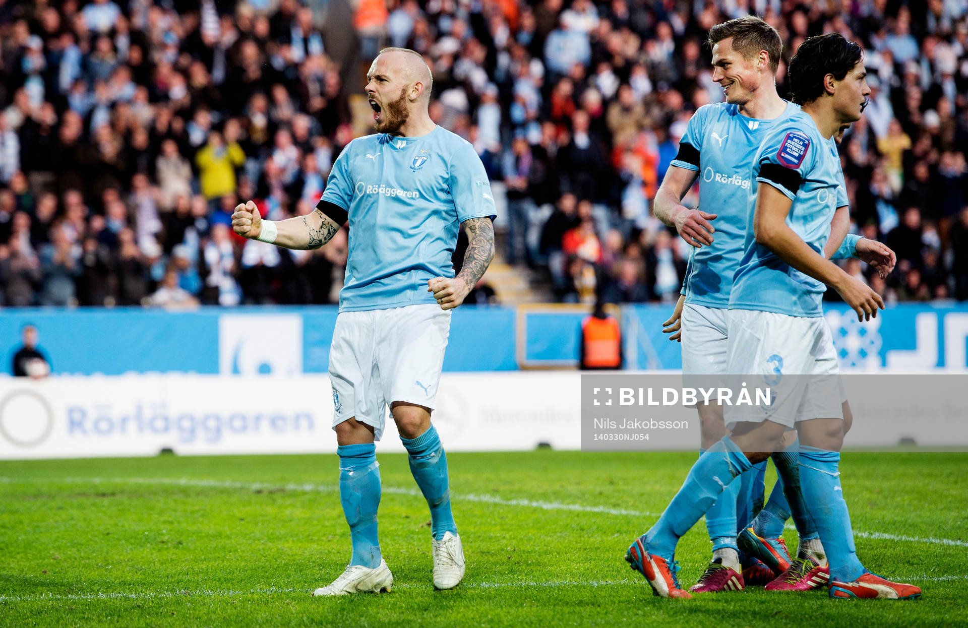 Malmö FFs Magnus Eriksson och Markus Rosenberg jublar