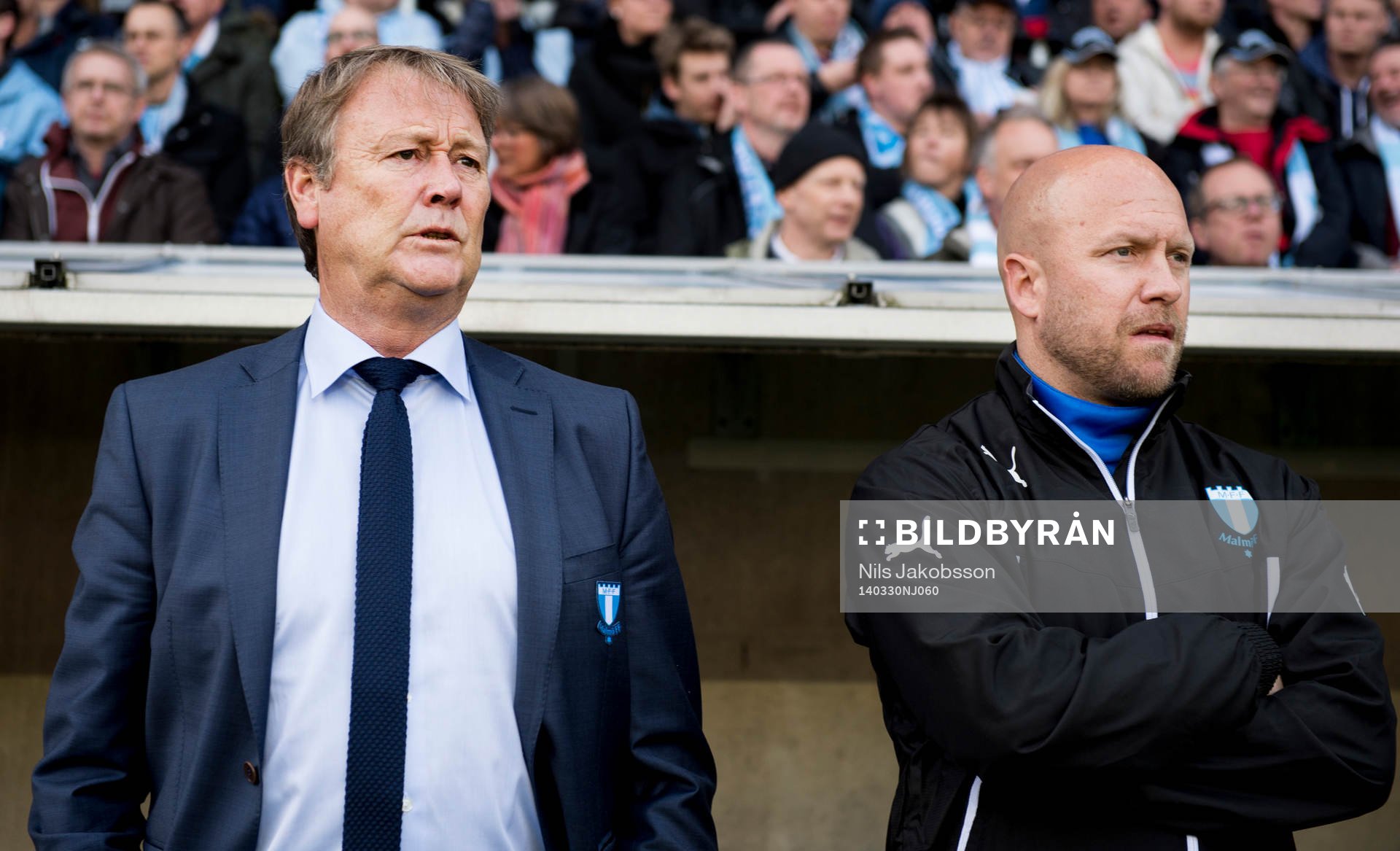 Malmö FFs tränare Åge Hareide och assisterande tränare