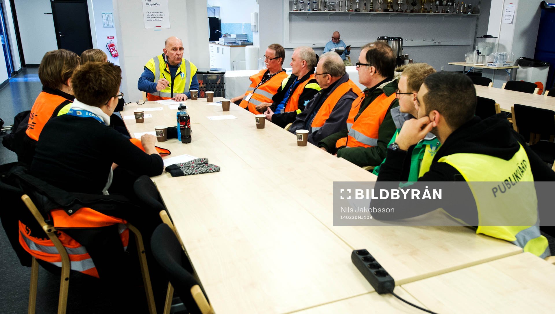 Gruppchefen för säkerhet och service har ett möte innan