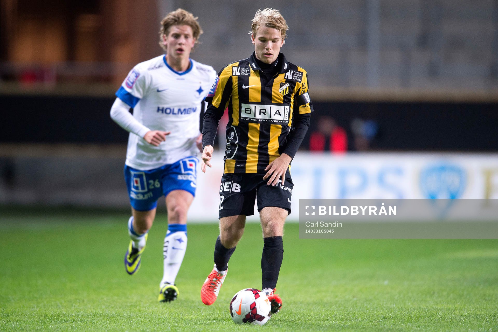 Norrköpings Alexander Fransson och Häckens Oscar Lewicki