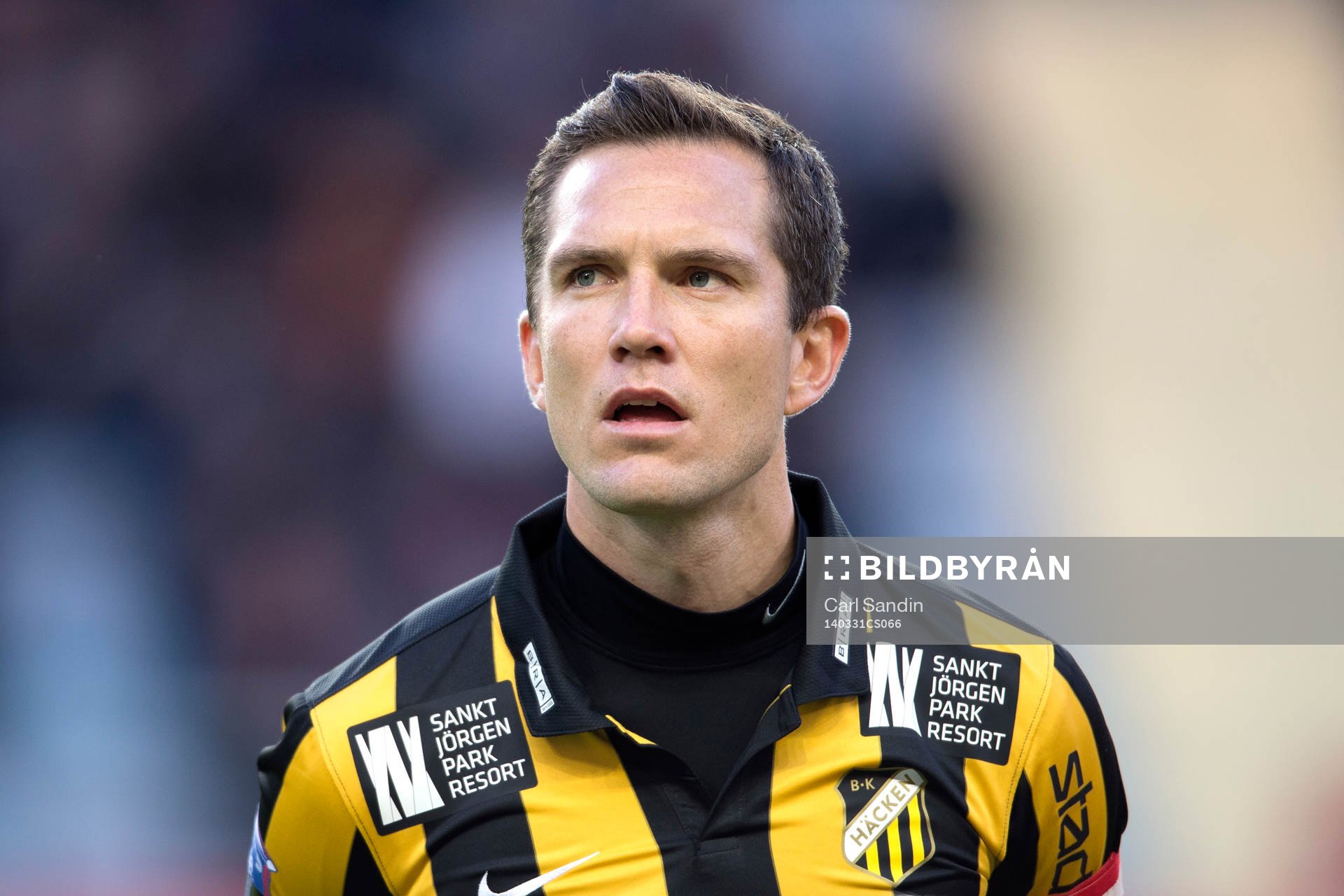 Häckens Martin Ericsson innan fotbollsmatchen i