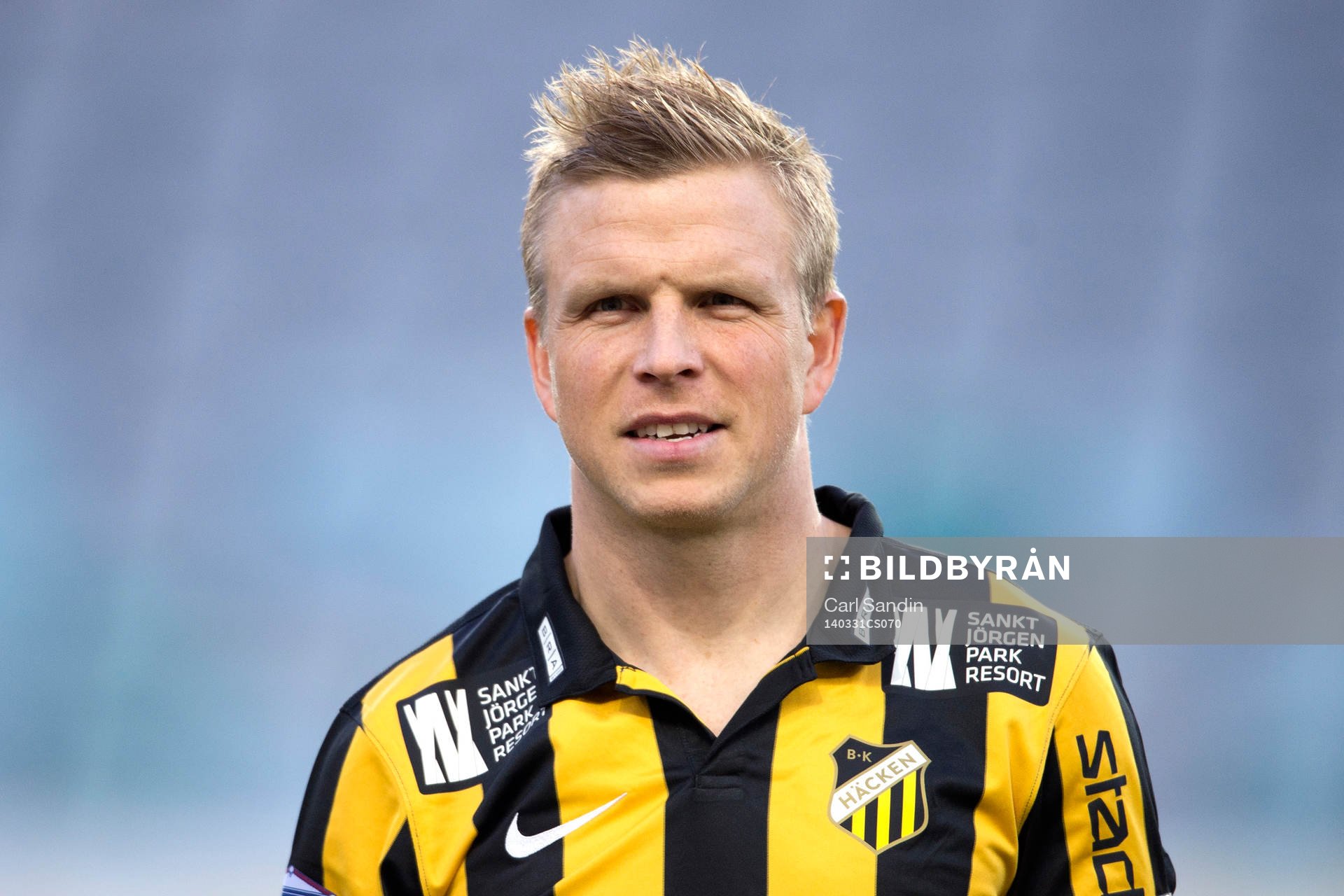 Häckens David Frölund innan fotbollsmatchen i Allsvenskan
