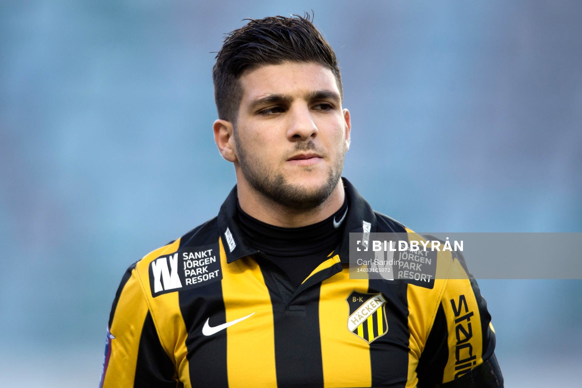 Häckens Moestafa El Kabir innan fotbollsmatchen i