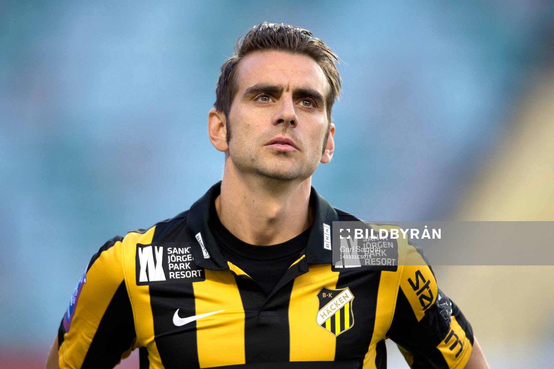 Häckens Björn Anklev innan fotbollsmatchen i Allsvenskan