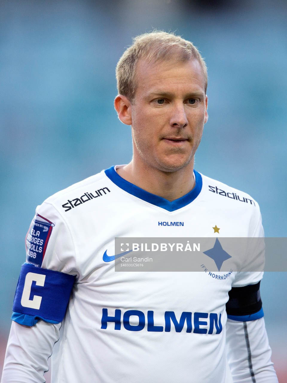 Norrköpings Andreas Johansson innan fotbollsmatchen i
