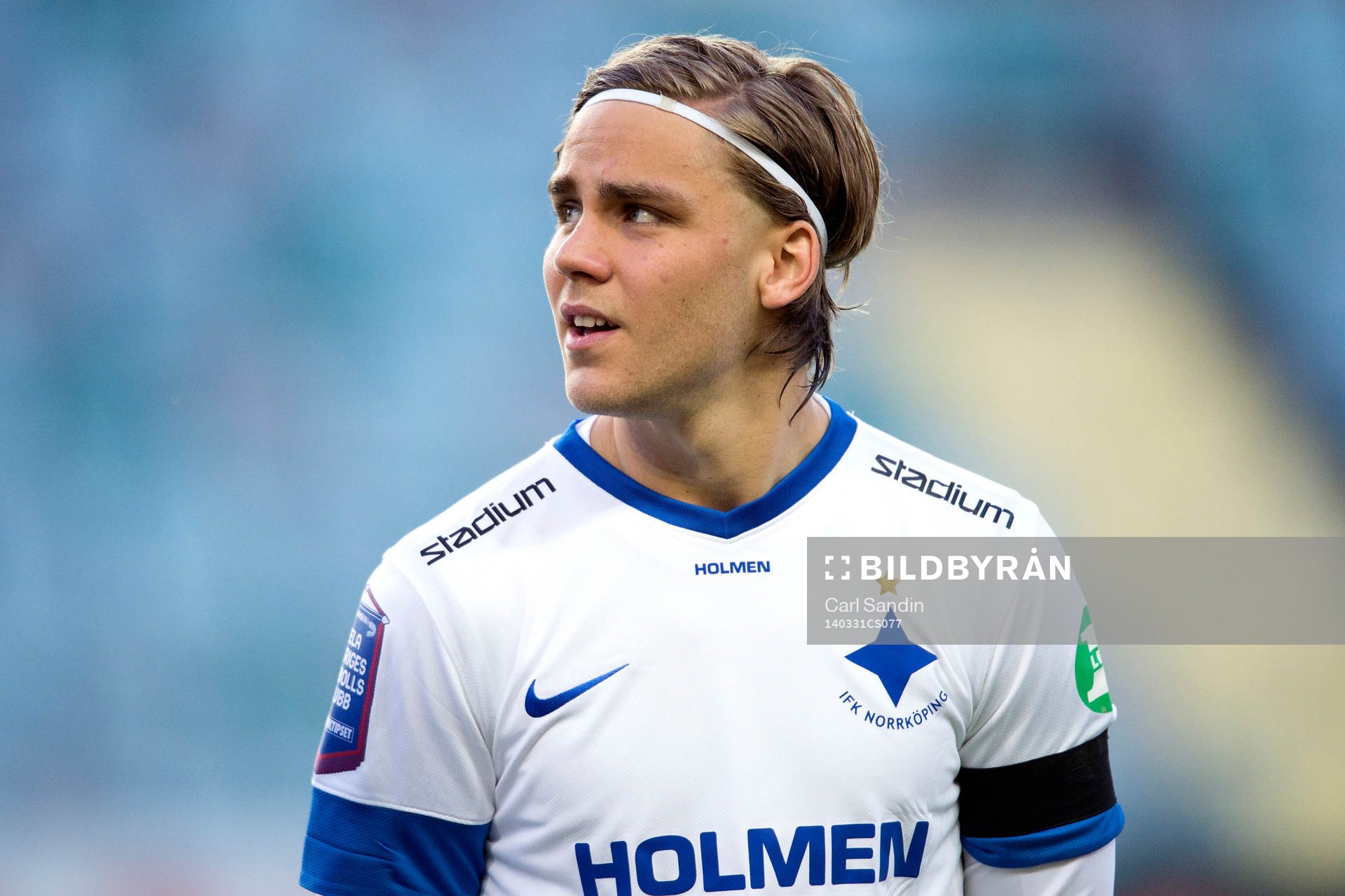 Norrköpings Christoffer Nyman innan fotbollsmatchen i