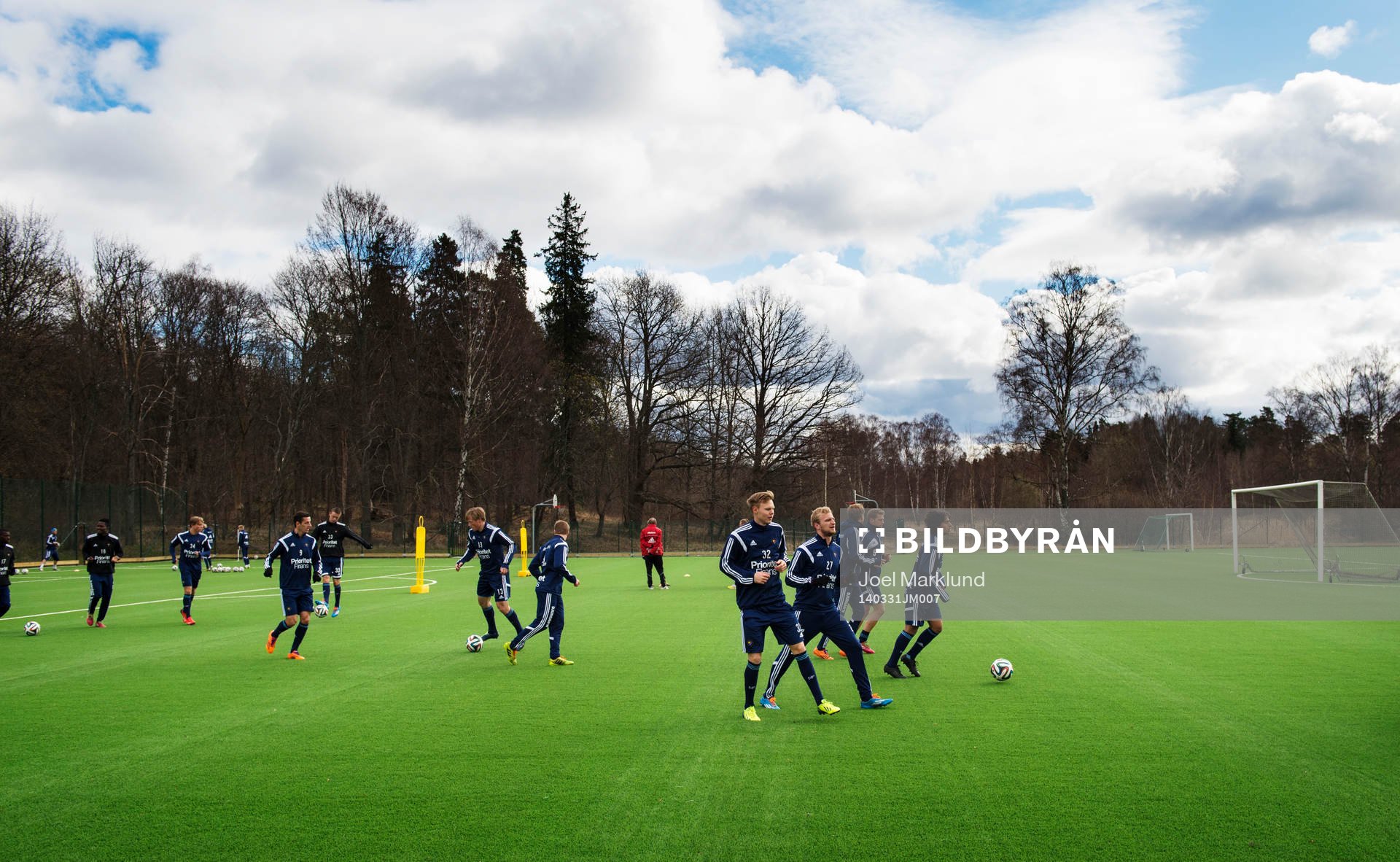 Spelare värmer upp