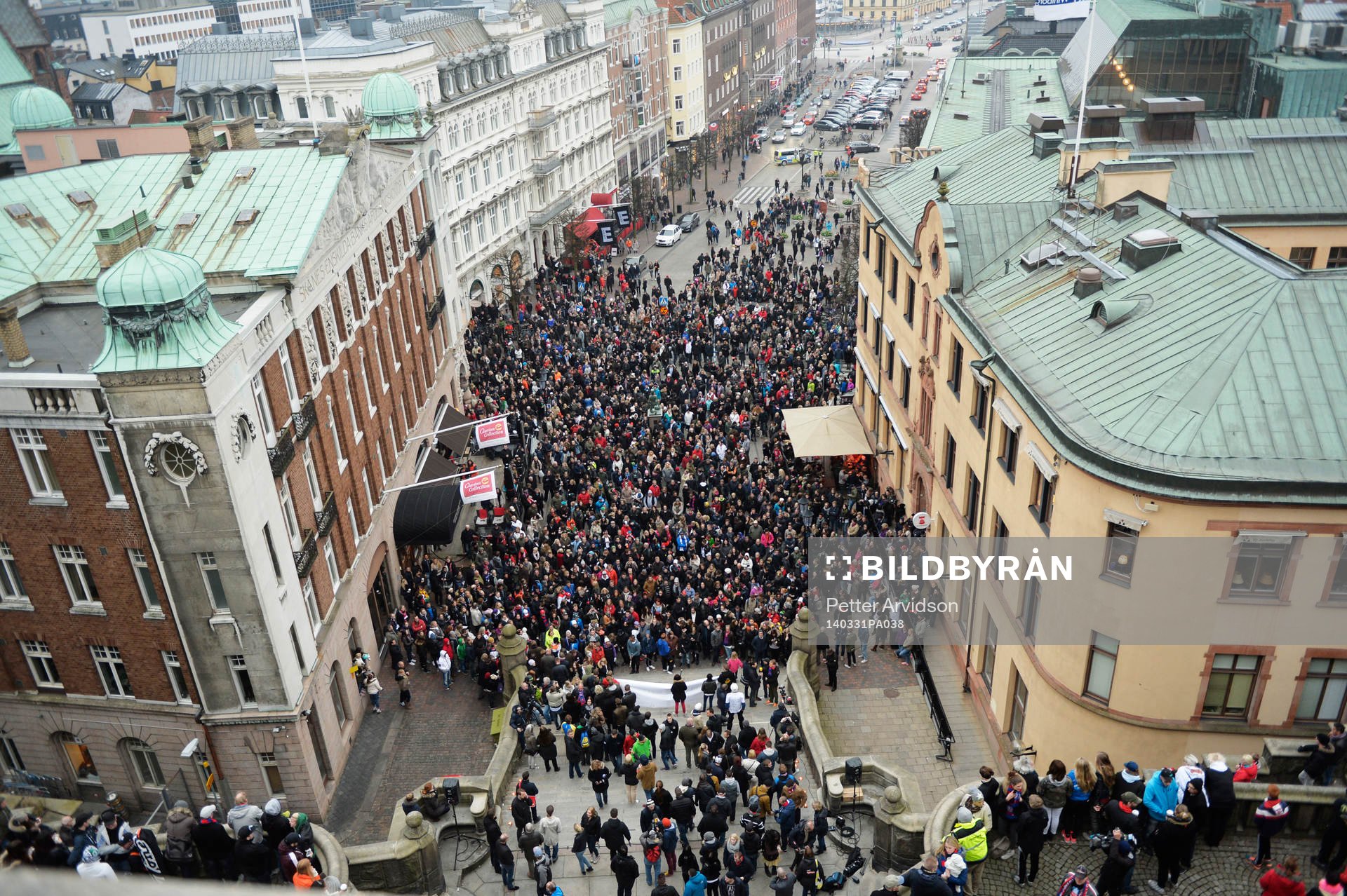 Manifestation på Stortorget i Helsingborg mot