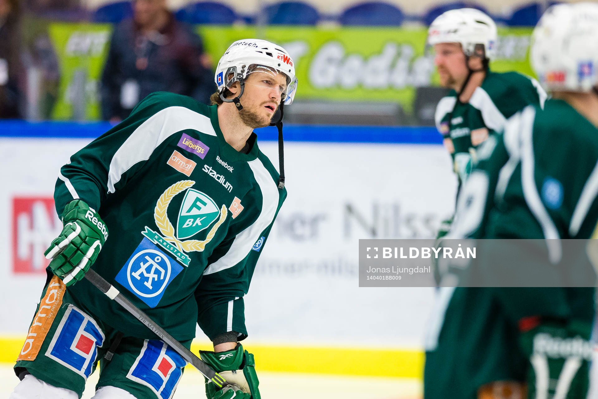 Färjestads Ole-Kristian Tollefsen innan ishockeymatchen i