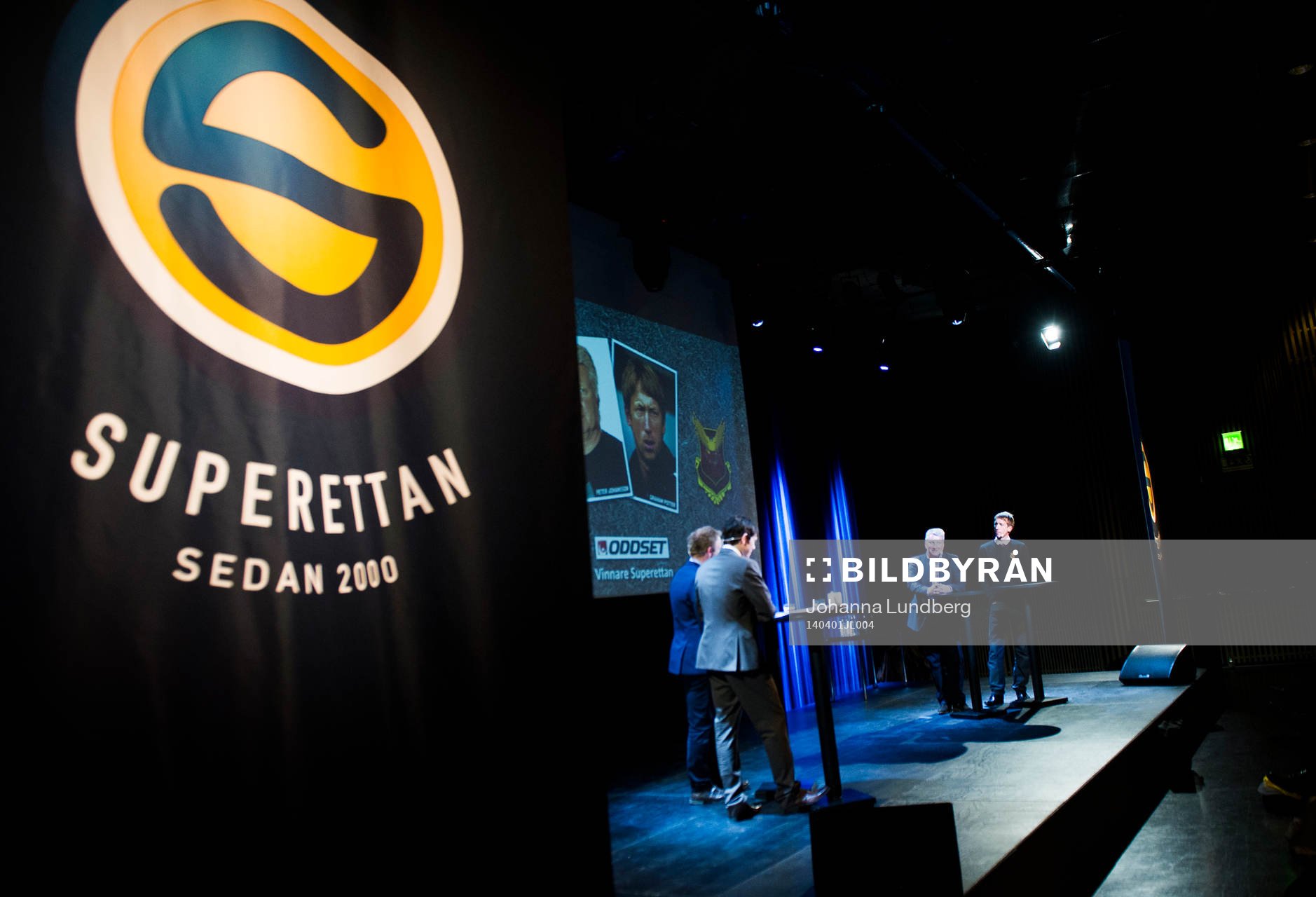 Diskussioner på scen under superettans upptaktsträff 1 april 2014 i Uppsala.