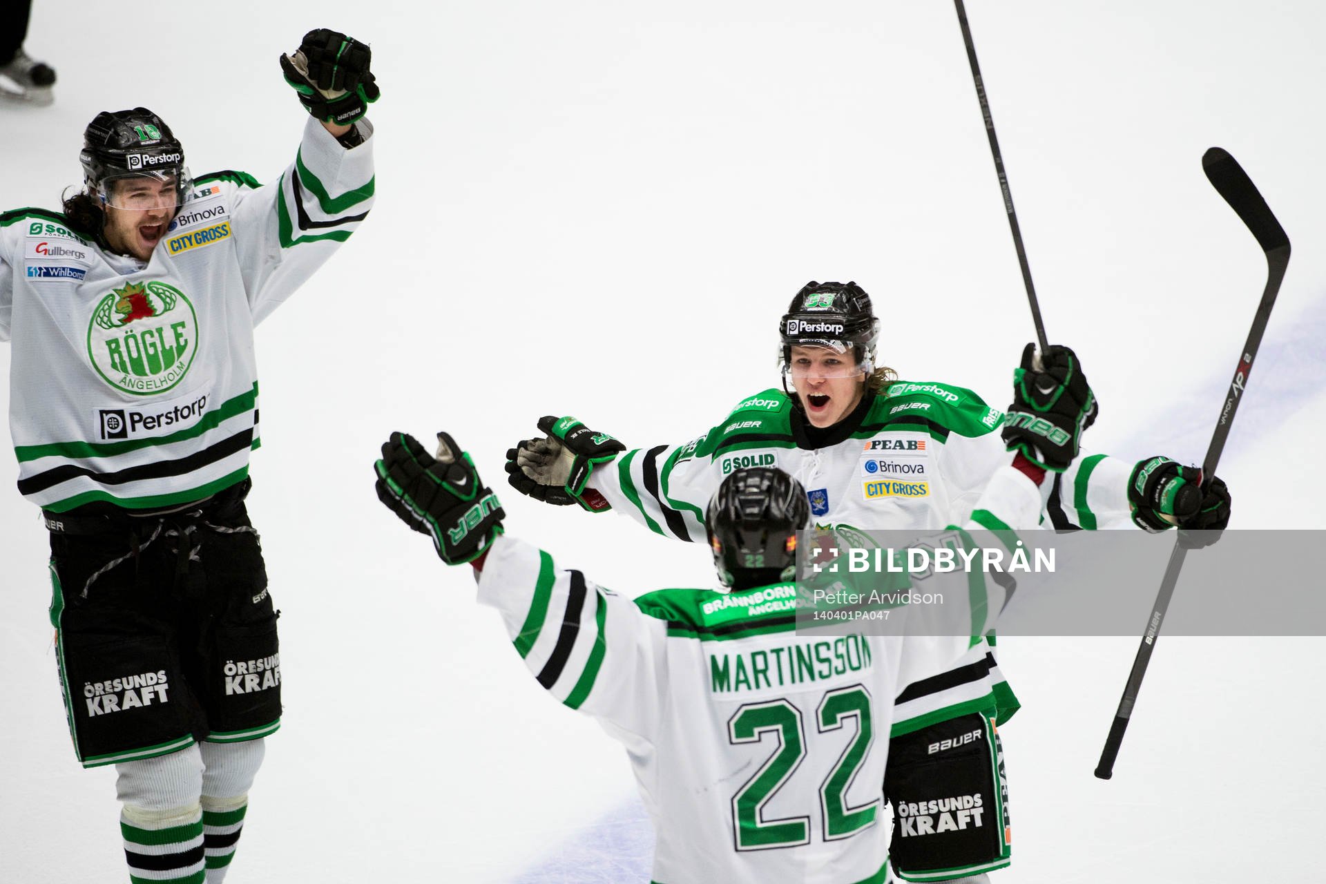 Rögles Dennis Everberg, Niklas Hansson och Eric Martinsson