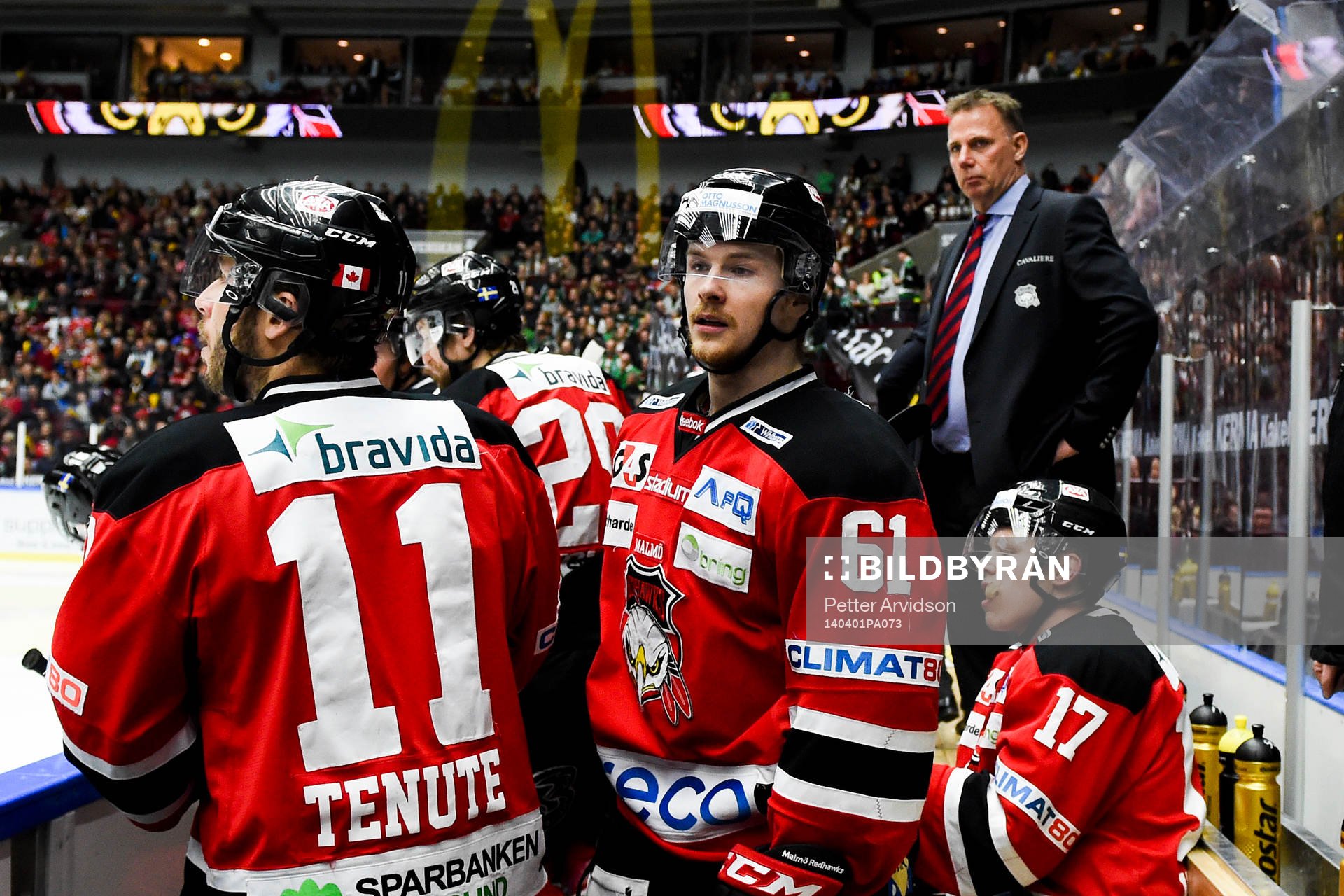 Malmö Redhawks Joey Tenute, Nicklas Jadeland, Daniel