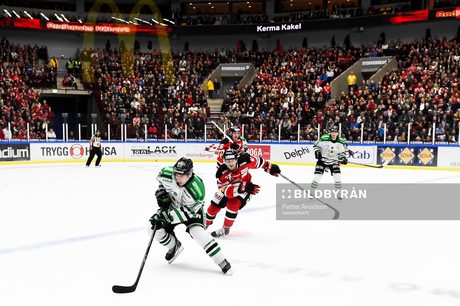 Rögles Erik Thorell och Malmö Redhawks Brian Ihnacak