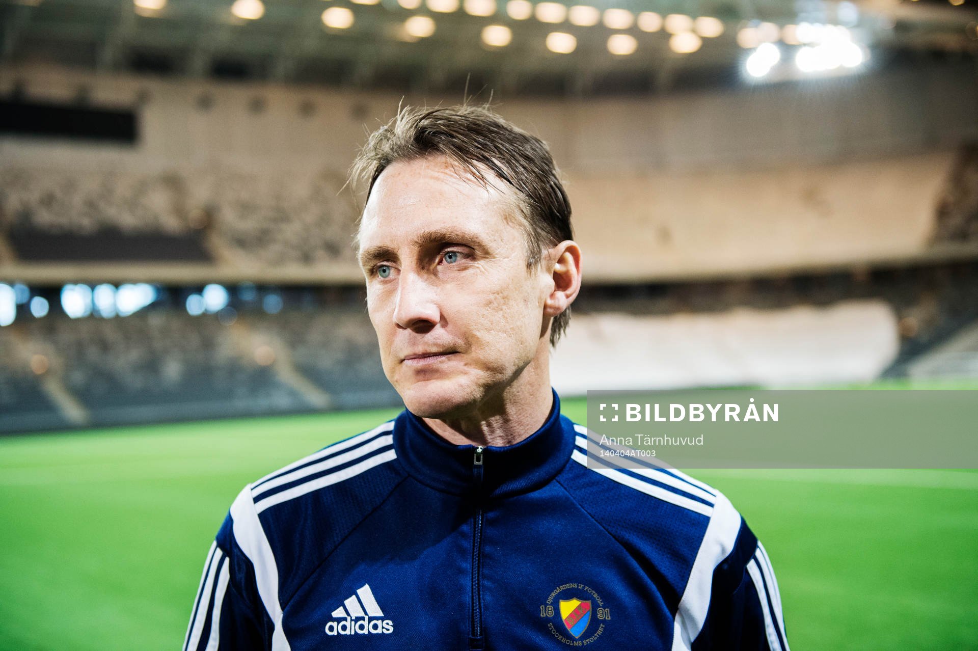 Djurgårdens lagkapten Andreas Johansson under Djurgårdens träning den 4 april 2014.