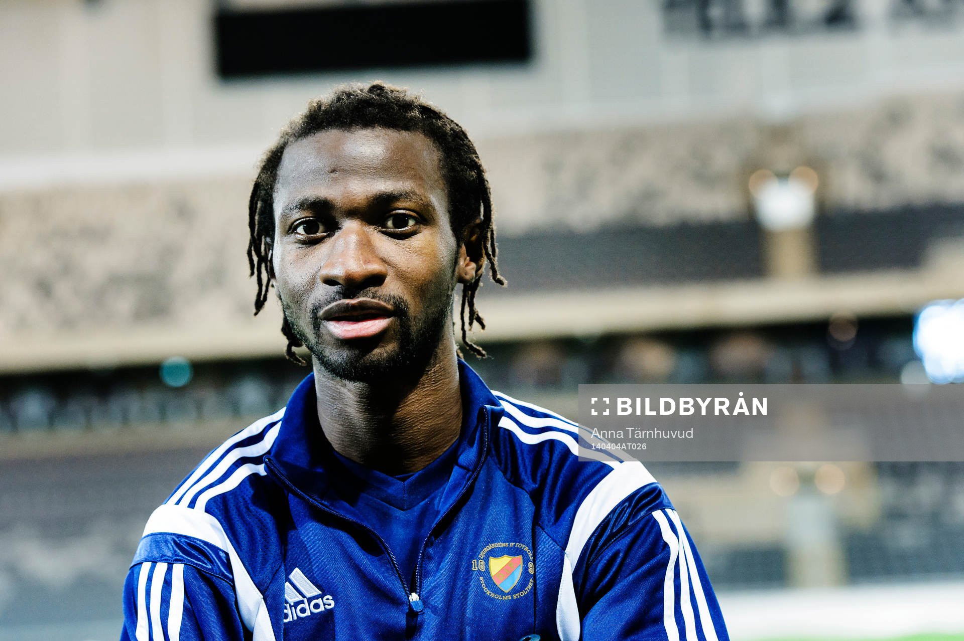 Amadou Jawo under Djurgårdens träning den 4 april 2014.