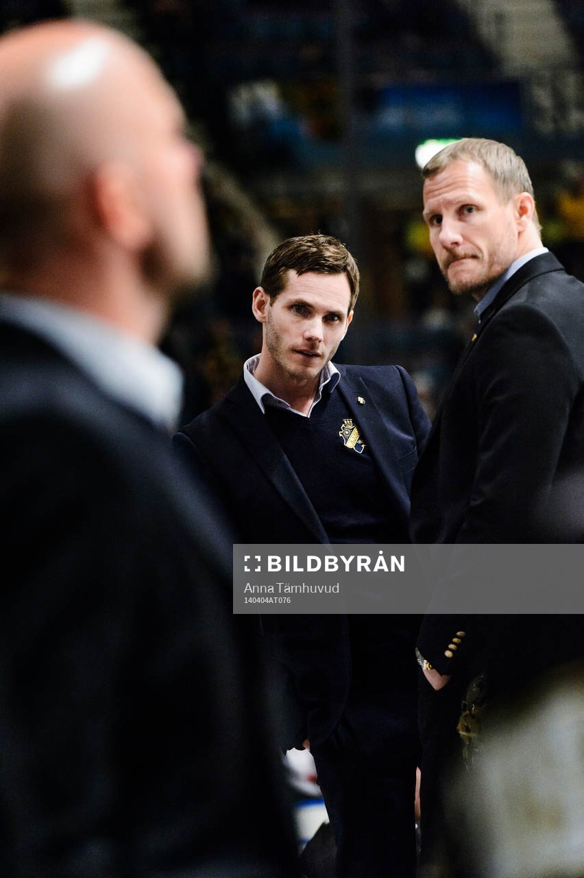 s tränare Daniel Rudslätt, Mattias Norström och