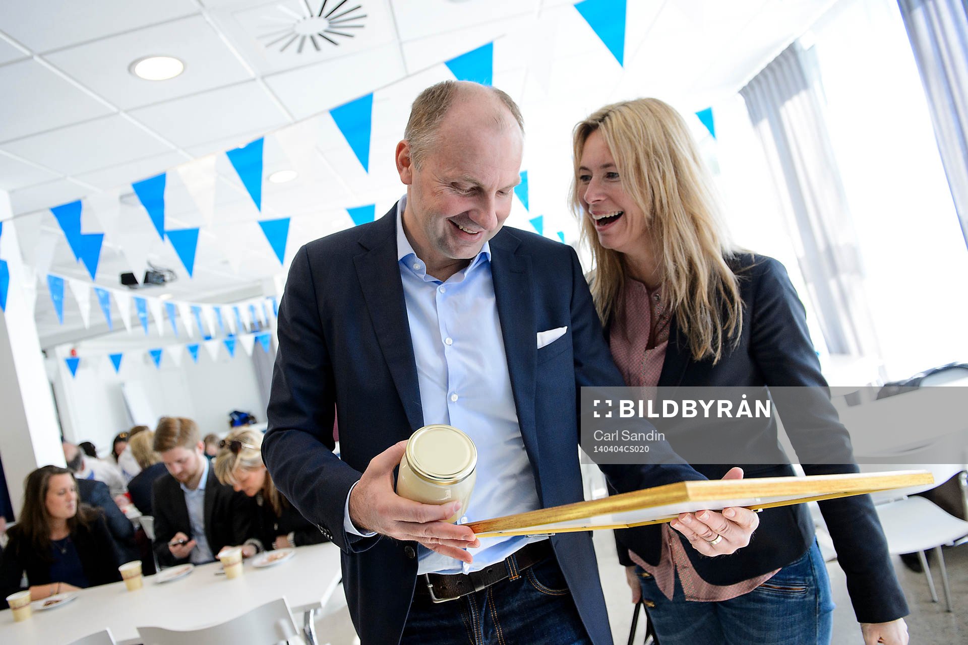 Håkan och Katarina Mild under avtackningen på Kamratgården den 4 april 2014.